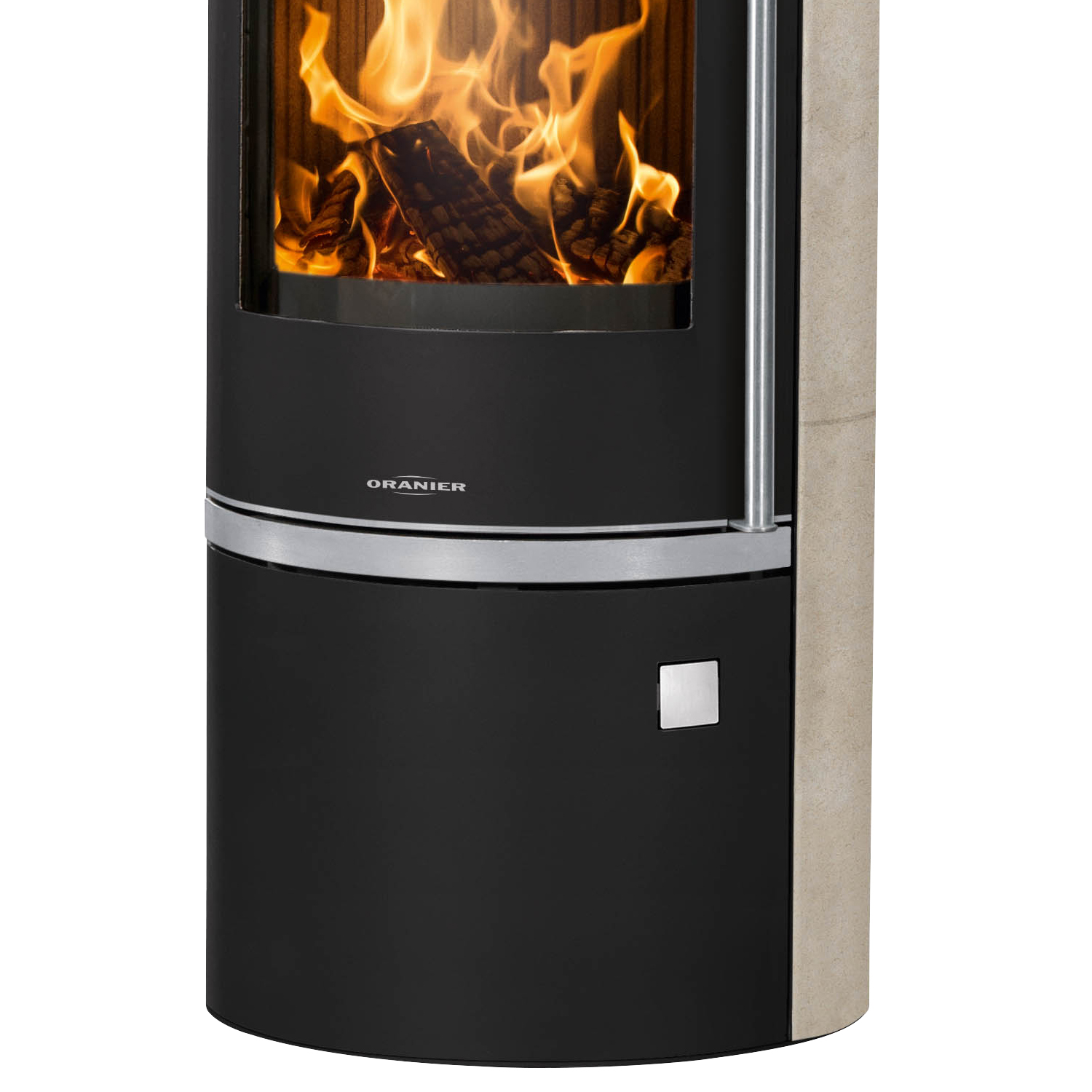 Oranier Corso W+ 2.0 Kaminofen Stahl Schwarz / Kalkstein Cream