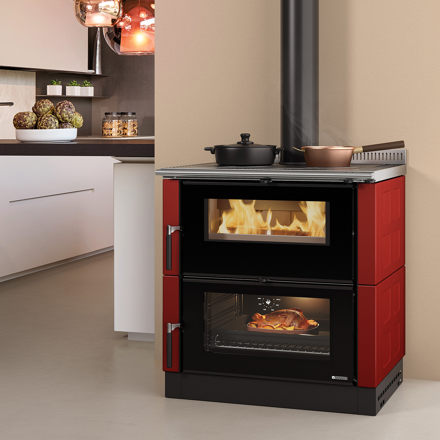 La Nordica Verona XXL Majolika Küchenofen Bordeaux La Nordica Verona XXL Majolika Küchenofen Bordeaux