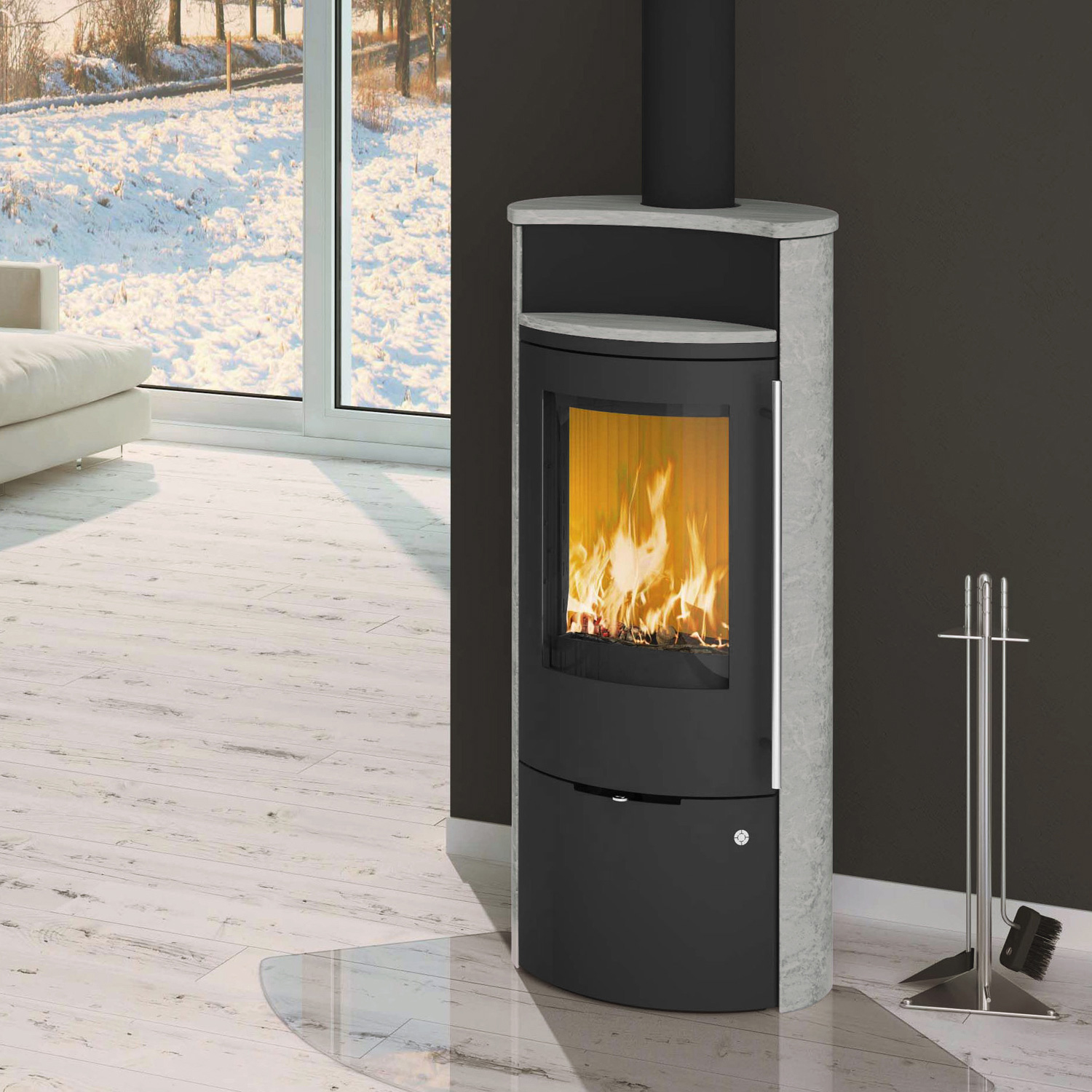 Olsberg Caldera II Compact Kaminofen Stahl Schwarz | Naturstein Serpentin Olsberg Caldera II Compact Kaminofen Stahl Schwarz | Naturstein Serpentin