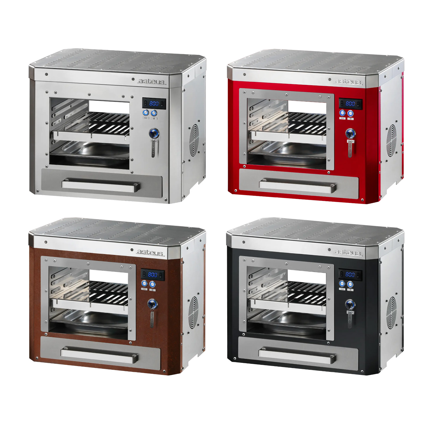 Asteus Tarso 800° Lifestyle Elektrogrill rot emailliert