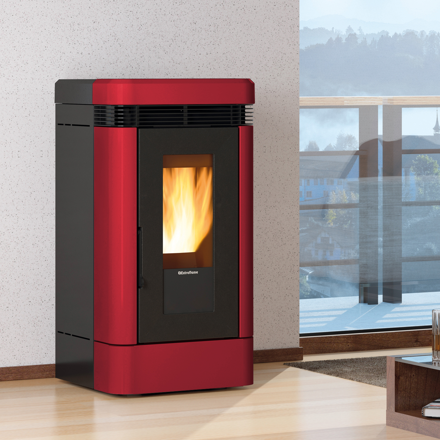 Extraflame Lucia Plus Pelletofen Bordeaux Extraflame Lucia Plus Pelletofen Bordeaux