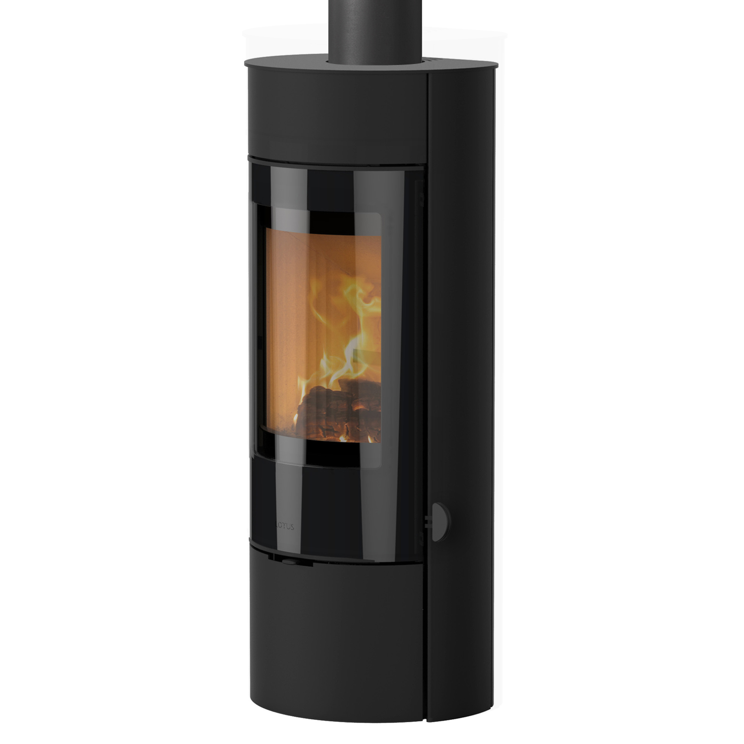 Lotus Prestige Magic 40 Kaminofen Schwarz, Rauchabgang oben + 1 m³ Kaminholz gratis