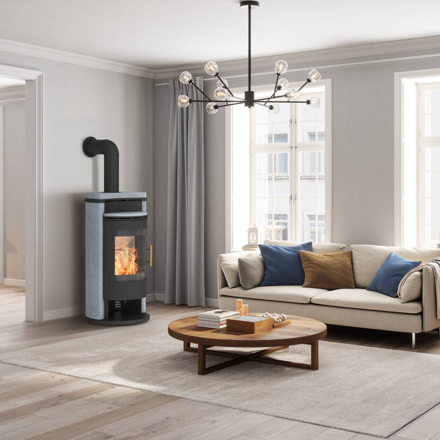 Königshütte SAROS Kaminofen 8 kW Naturstein Serpentin