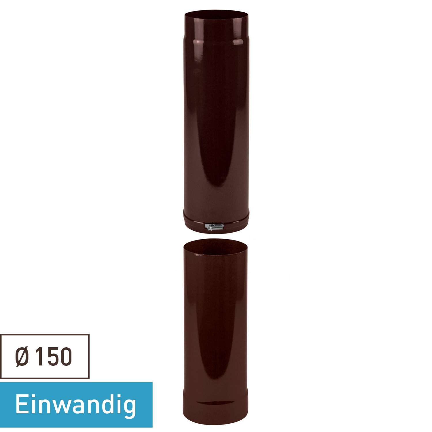 Raik Rauchrohr / Ofenrohr Emaille 150mm - Teleskoprohr Braun