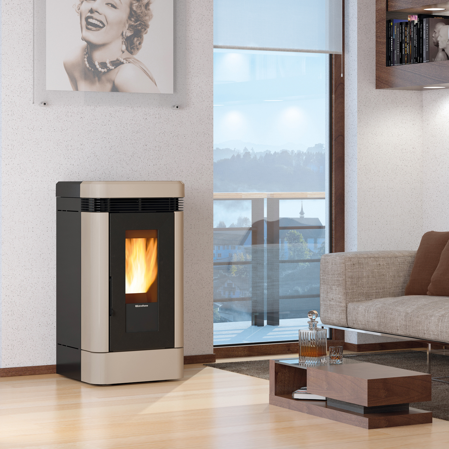 Extraflame Lucia Plus Pelletofen Tortora