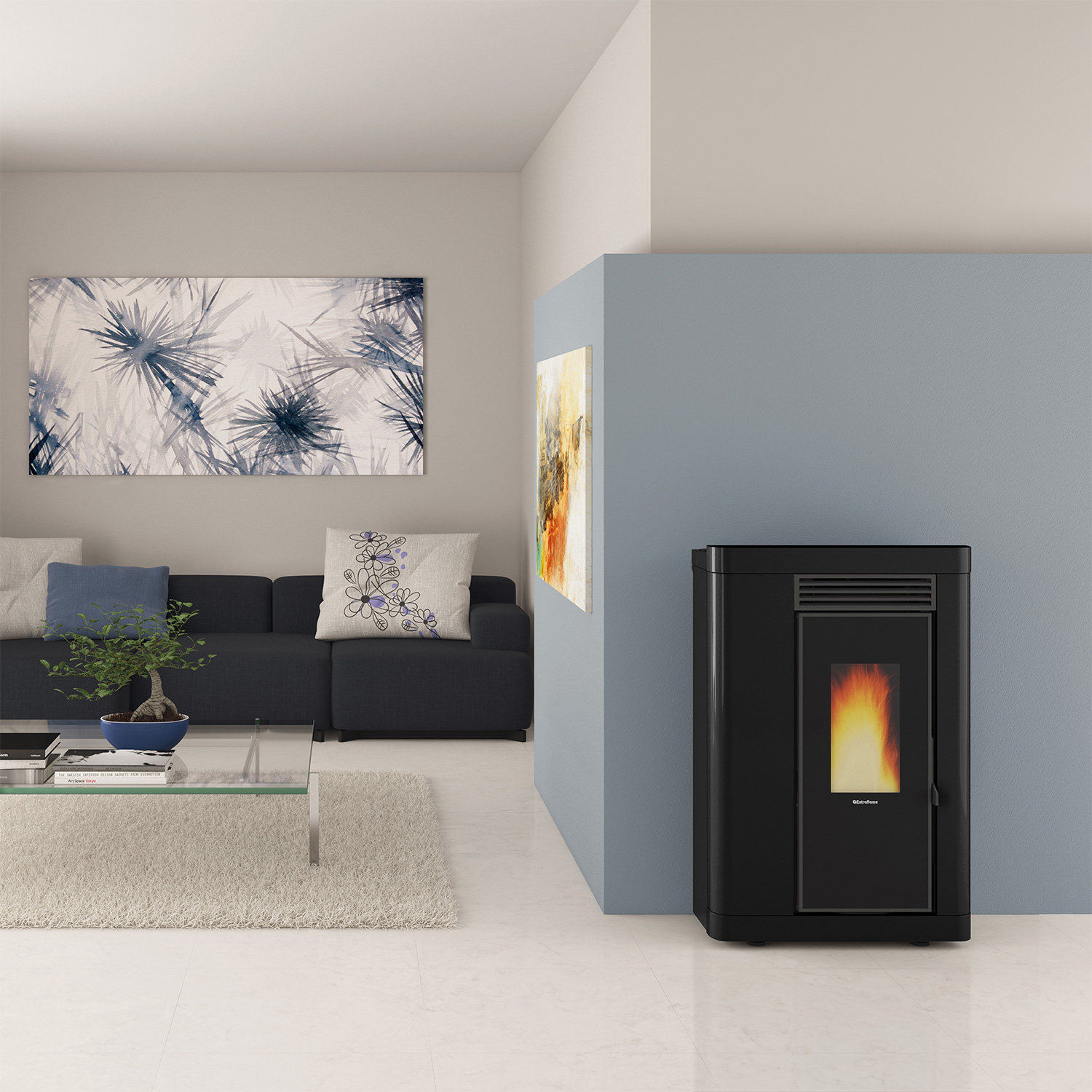 Extraflame Annabella AD EVO Pelletofen Stahl Schwarz