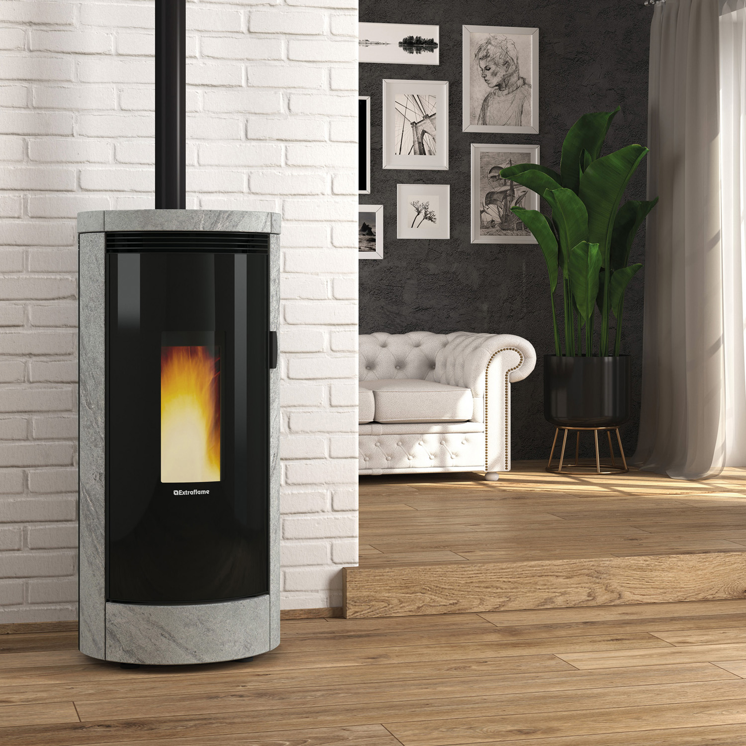Extraflame Prestige Line Debby Petra Evo Pelletofen Naturstein Extraflame Prestige Line Debby Petra Evo Pelletofen Naturstein
