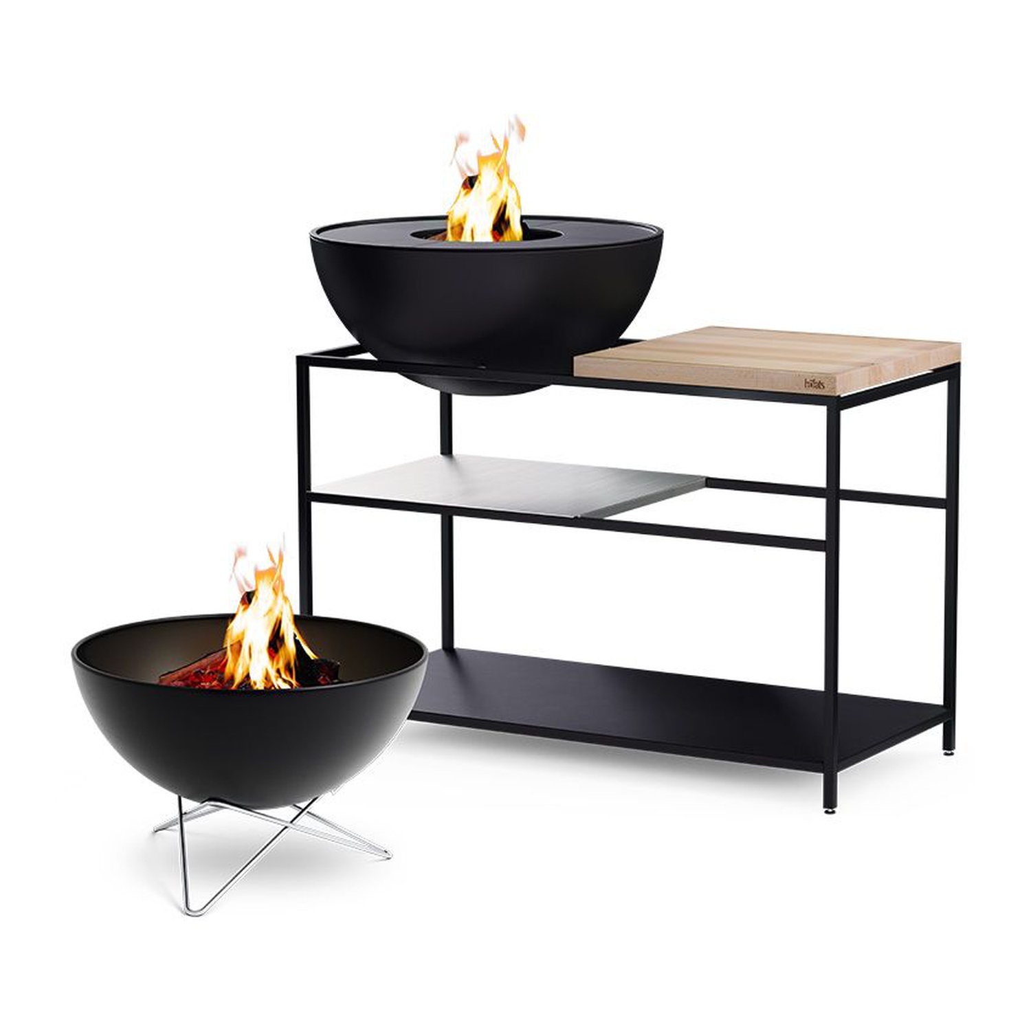 höfats FIRE KITCHEN mit BOWL 70 Plancha-Grillset tief