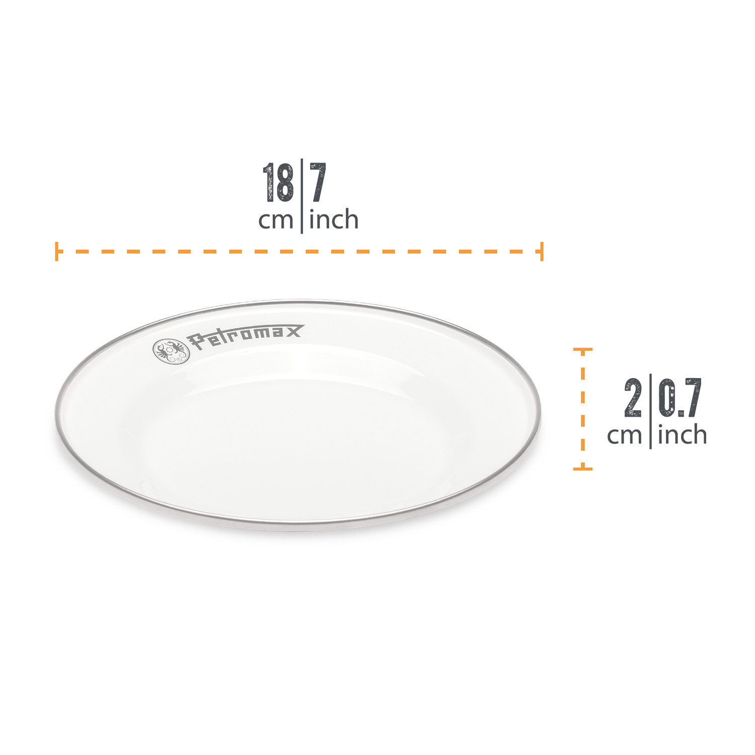 Petromax Emaille-Teller Weiß 2er-Set Ø 18 cm Petromax Emaille-Teller Weiß 2er-Set Ø 18 cm