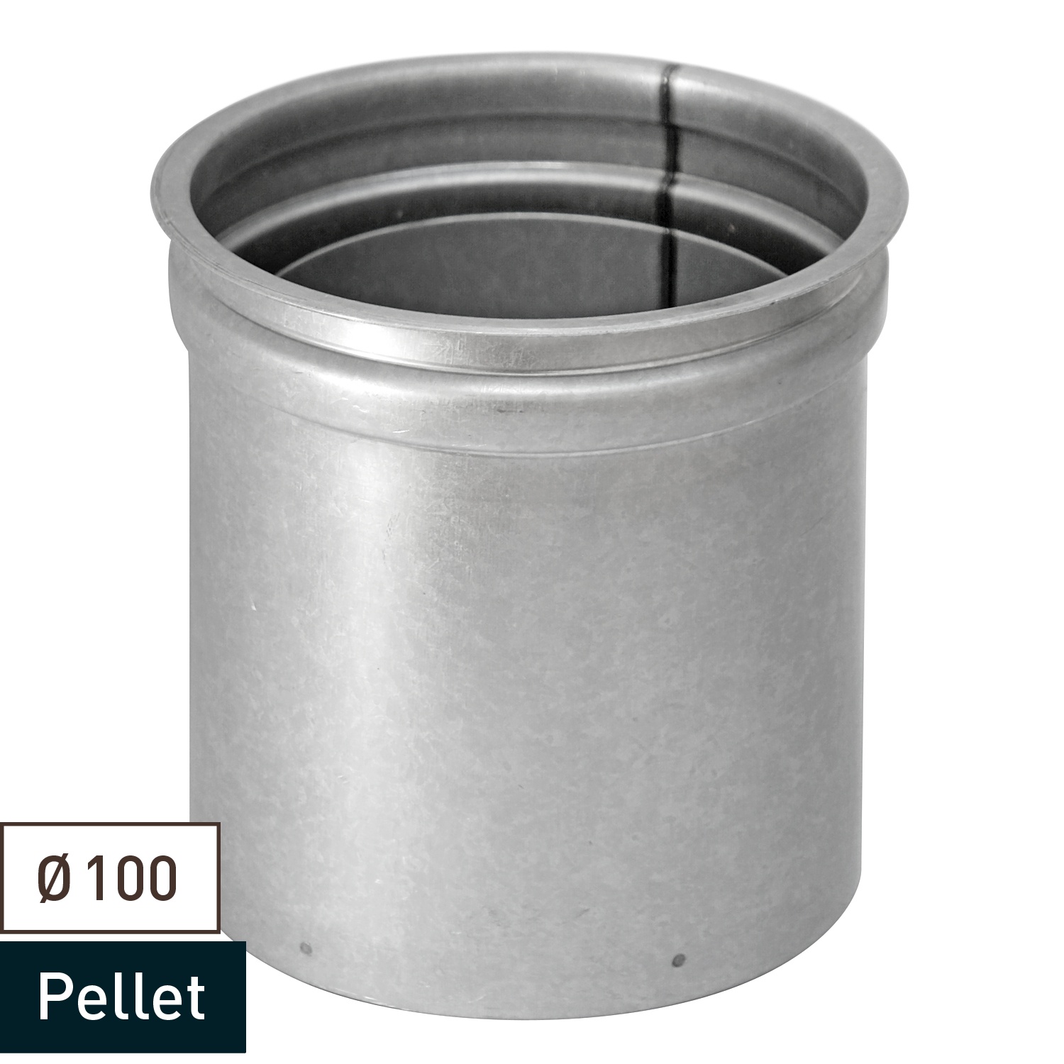 Raik Pelletrohr / Ofenrohr 100mm - Doppelwandfutter silber