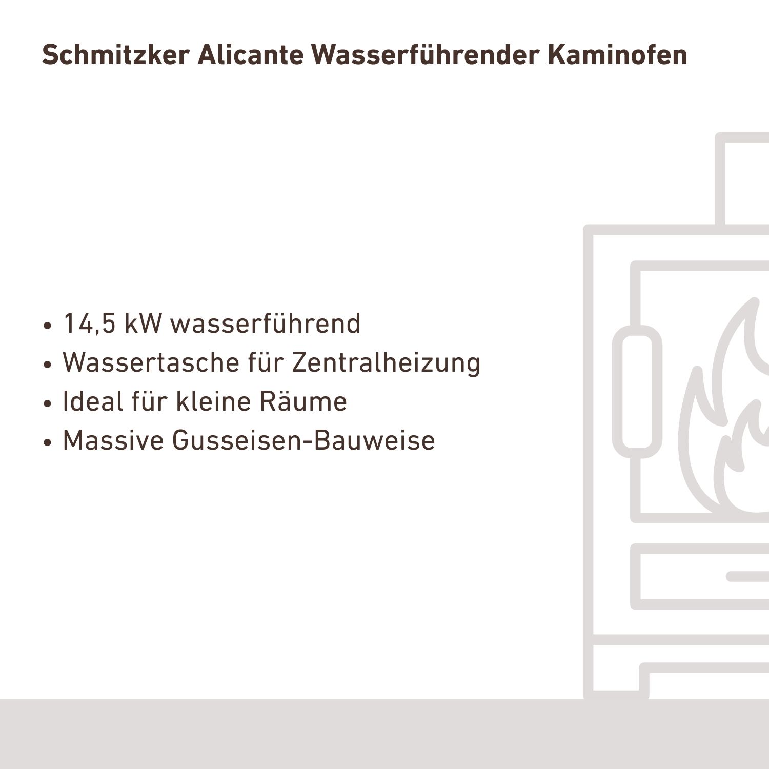 Schmitzker Alicante Wasserführender Kaminofen Schwarz Base