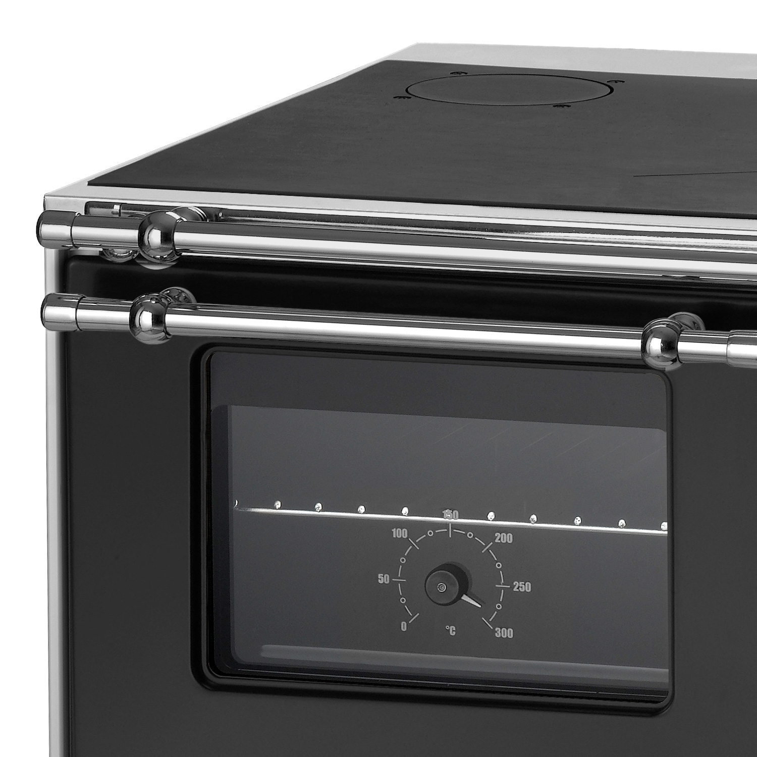 Westminster K76-90 Küchenofen Stahl schwarz, links