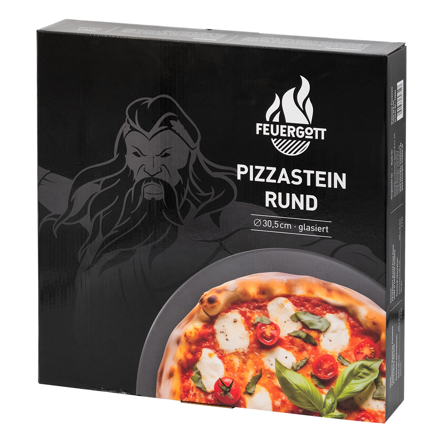 Feuergott Pizzastein glasiert, rund