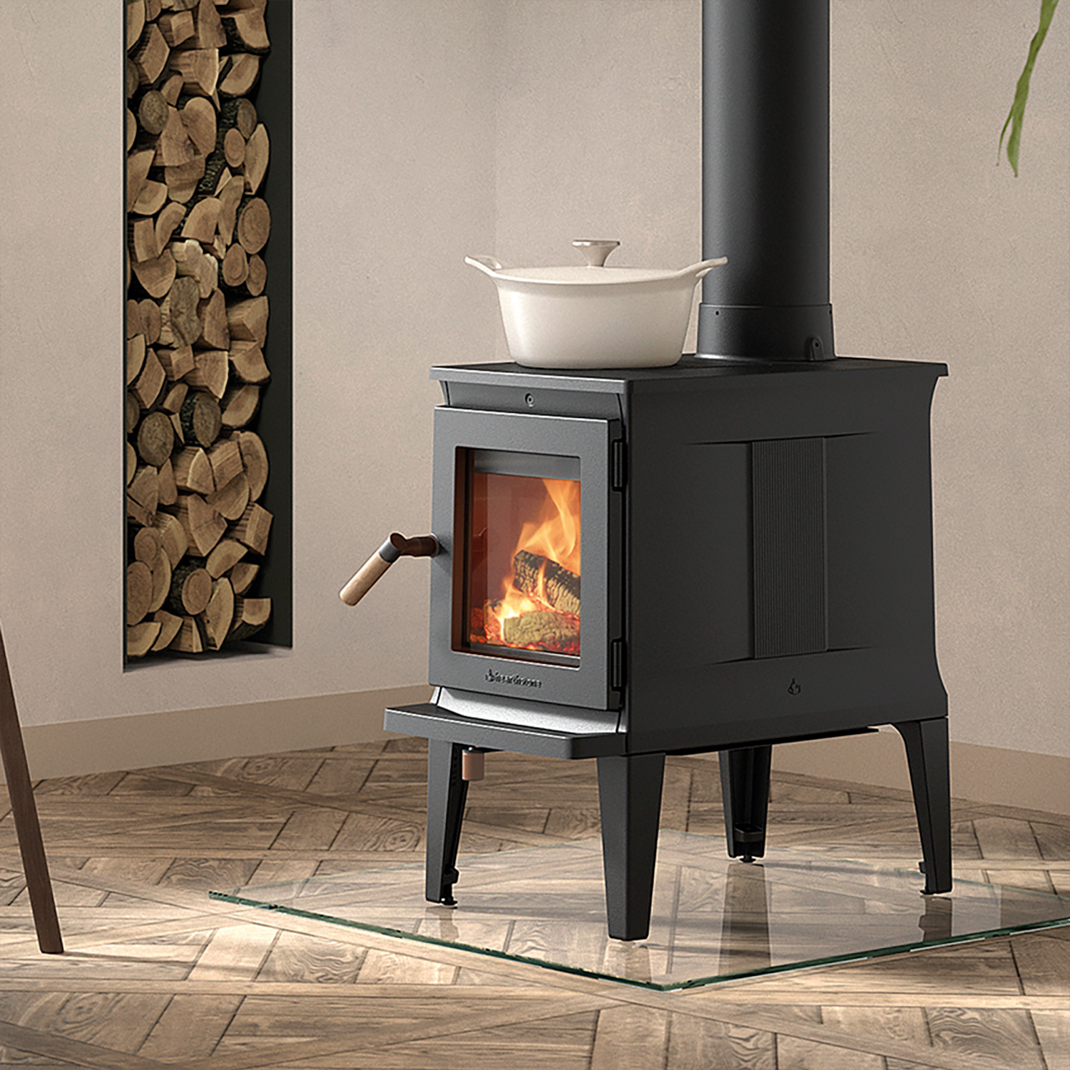 Hergom E20 Green Mountain Kaminofen Gusseisen schwarz