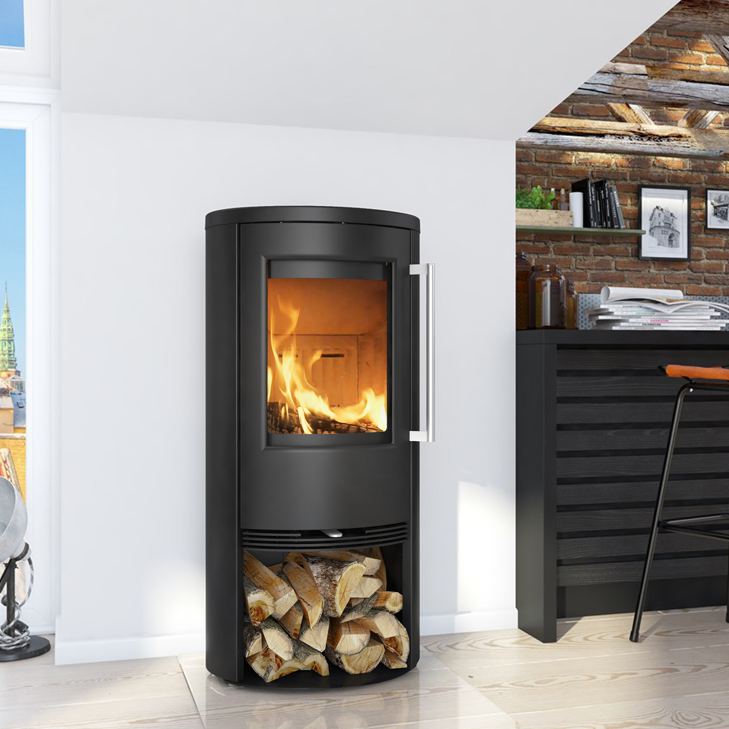 TermaTech TT21R Kaminofen Stahl Schwarz