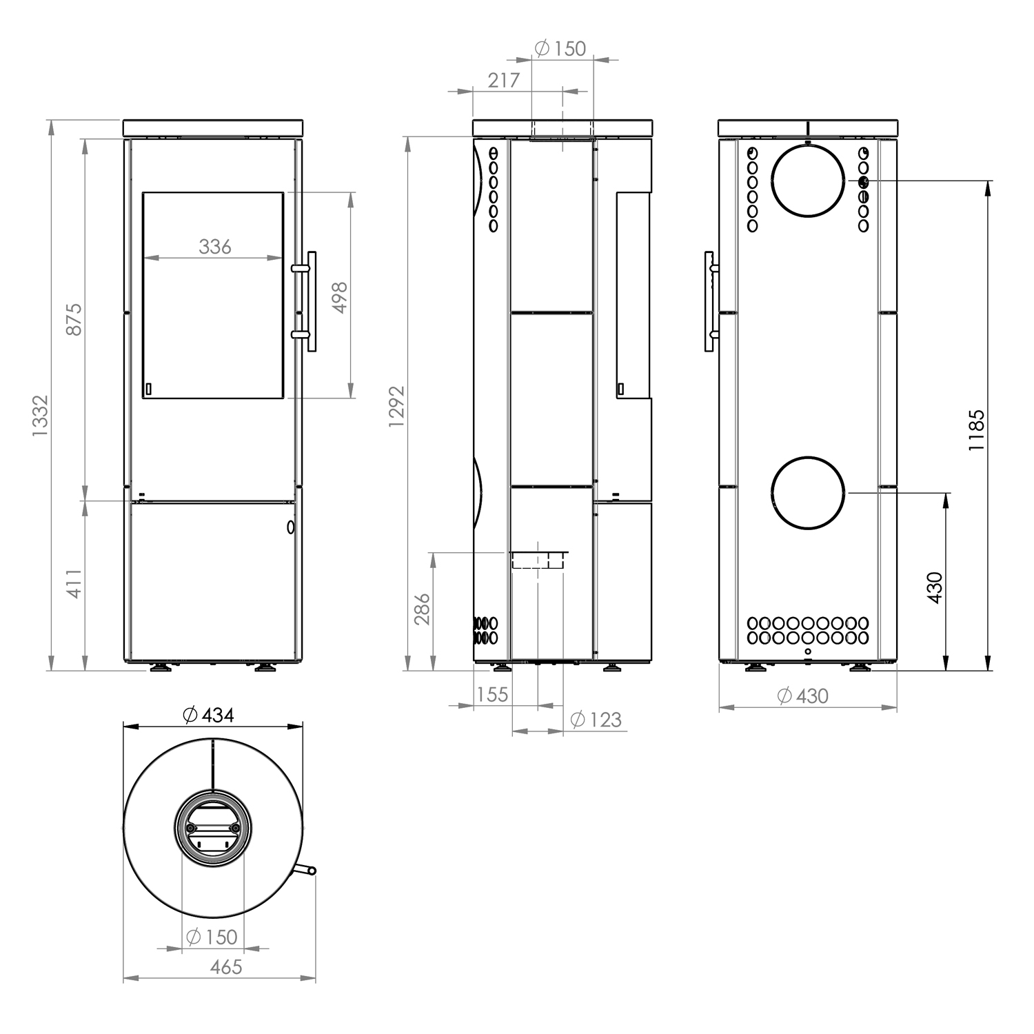 Königshütte Vela Plus Kaminofen Keramik Vanilla