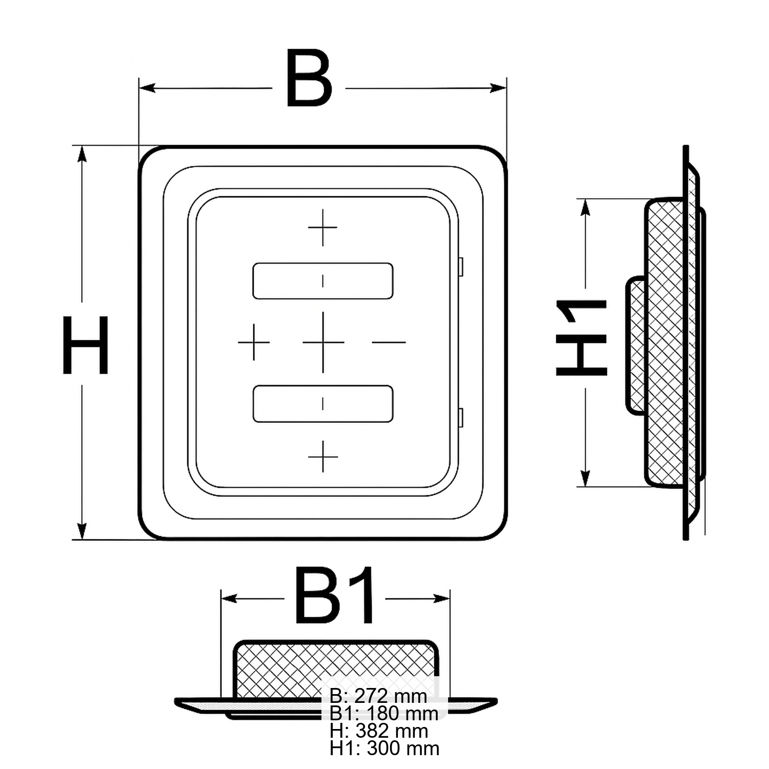 Schiedel Putztür Edelstahl 190x300 glänzend