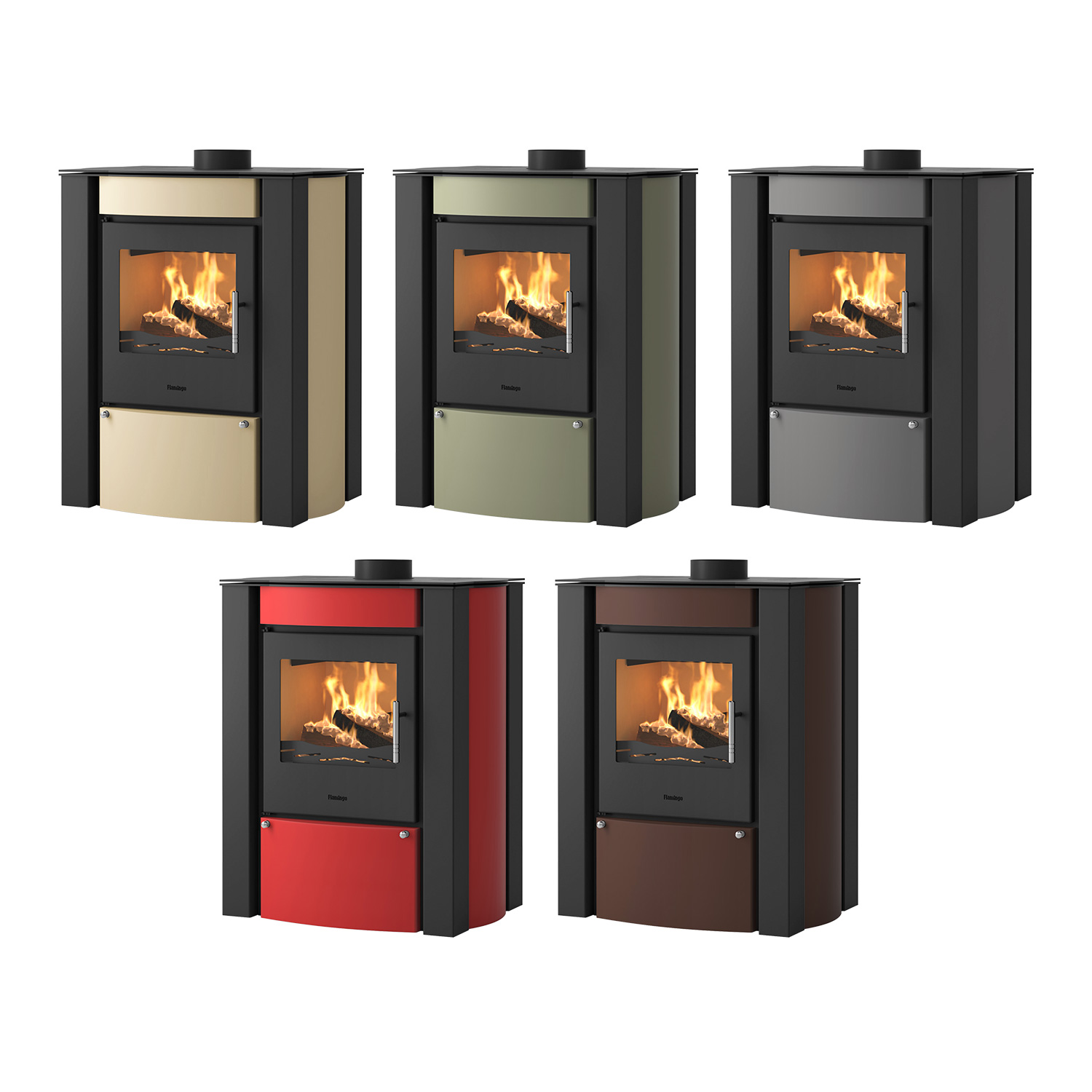 HS Flamingo AMOS Kaminofen Olive HS Flamingo AMOS Kaminofen Olive