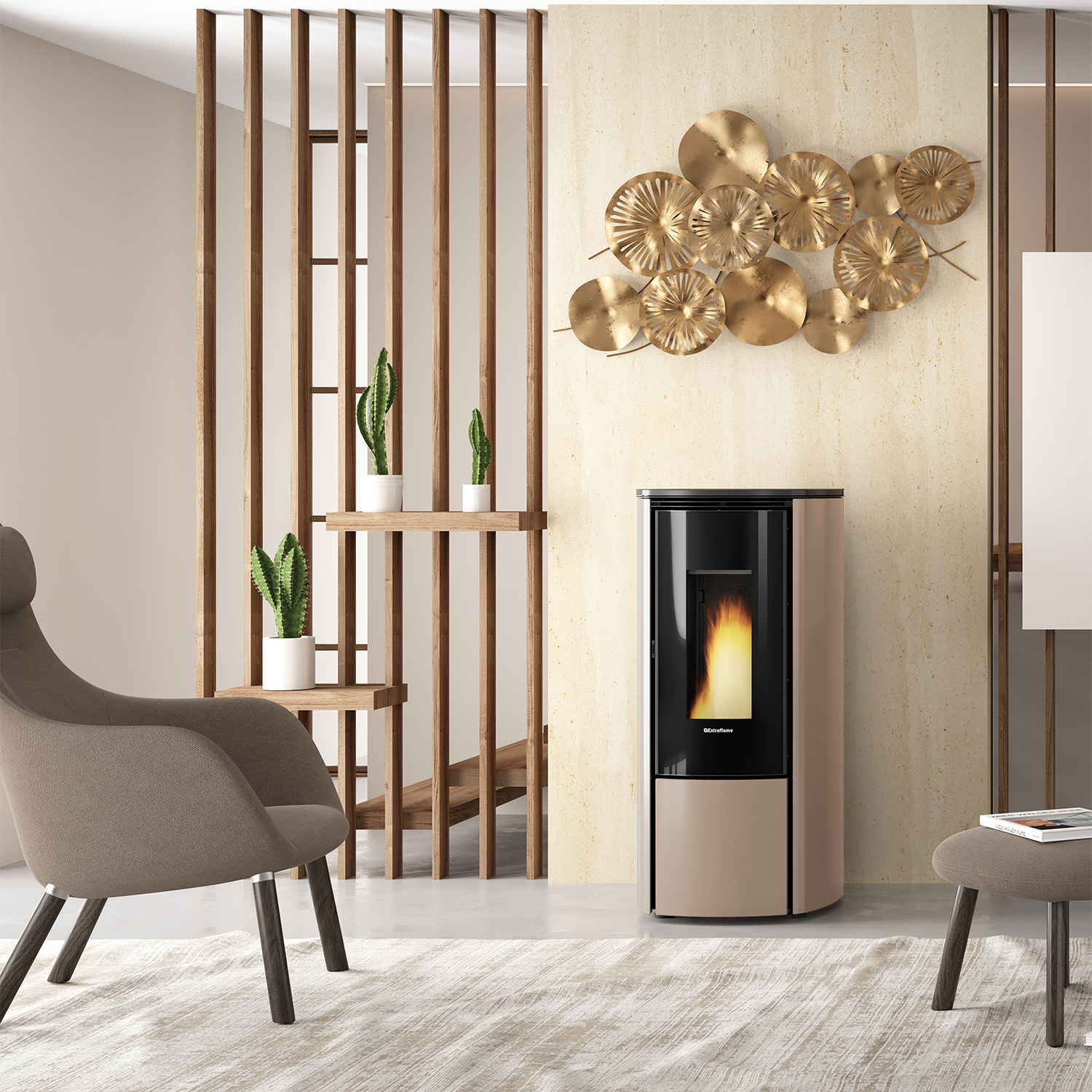 Extraflame Evolution Line Katia 9 Pelletofen Stahl Taubengrau