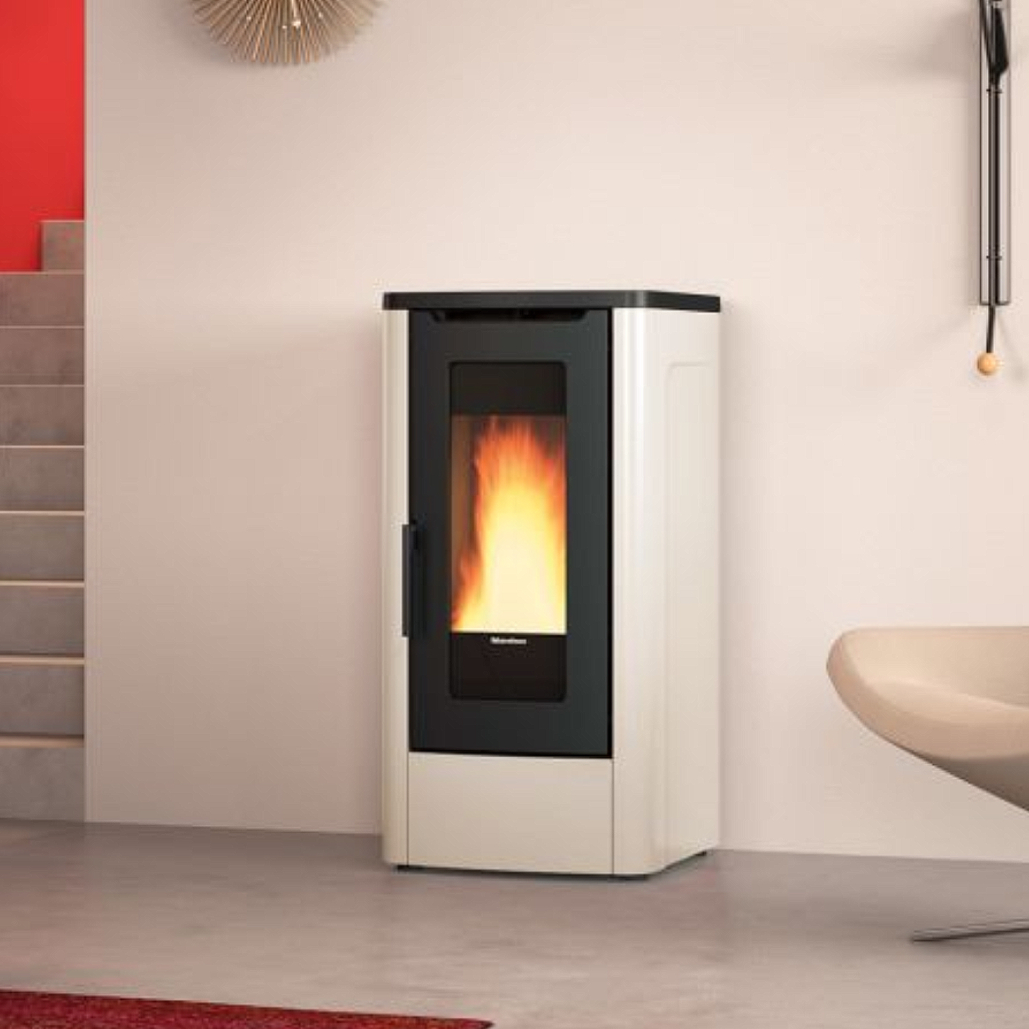 Extraflame Dahiana Plus VFS 16 Pelletofen Stahl Elfenbein