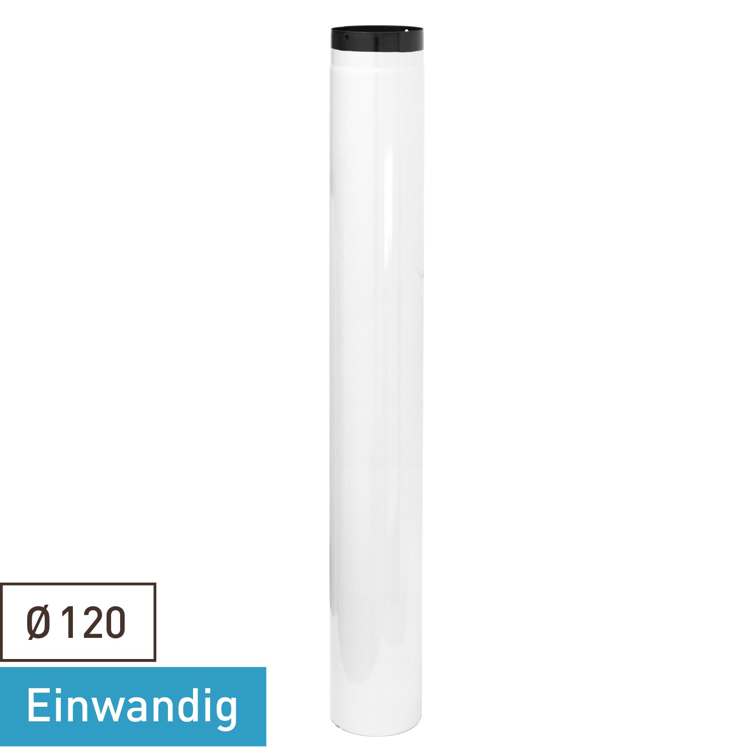 Raik Rauchrohr / Ofenrohr Emaille 120mm - 1000mm Weiß