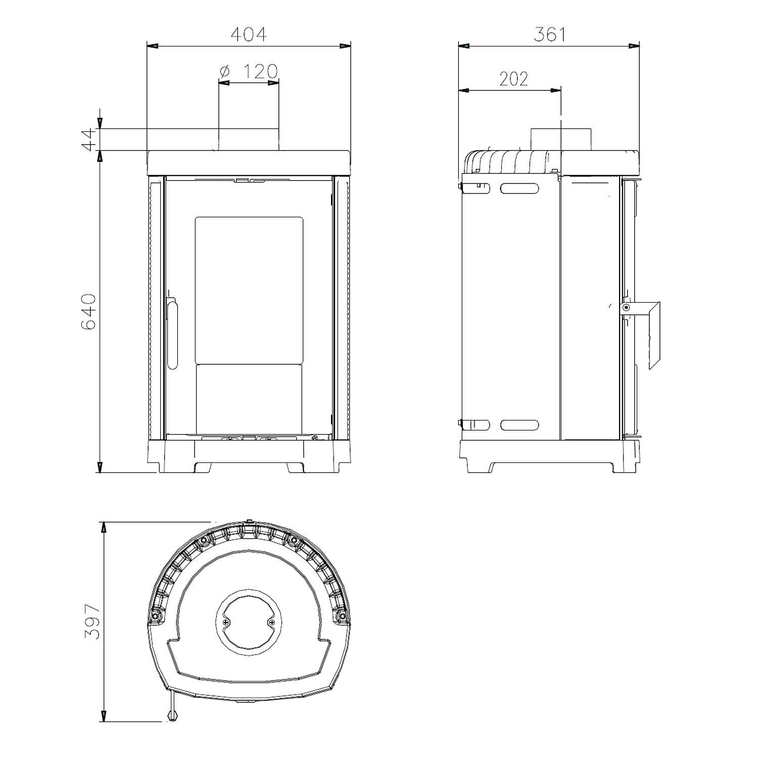 La Nordica Brigitta Kaminofen Schwarz
