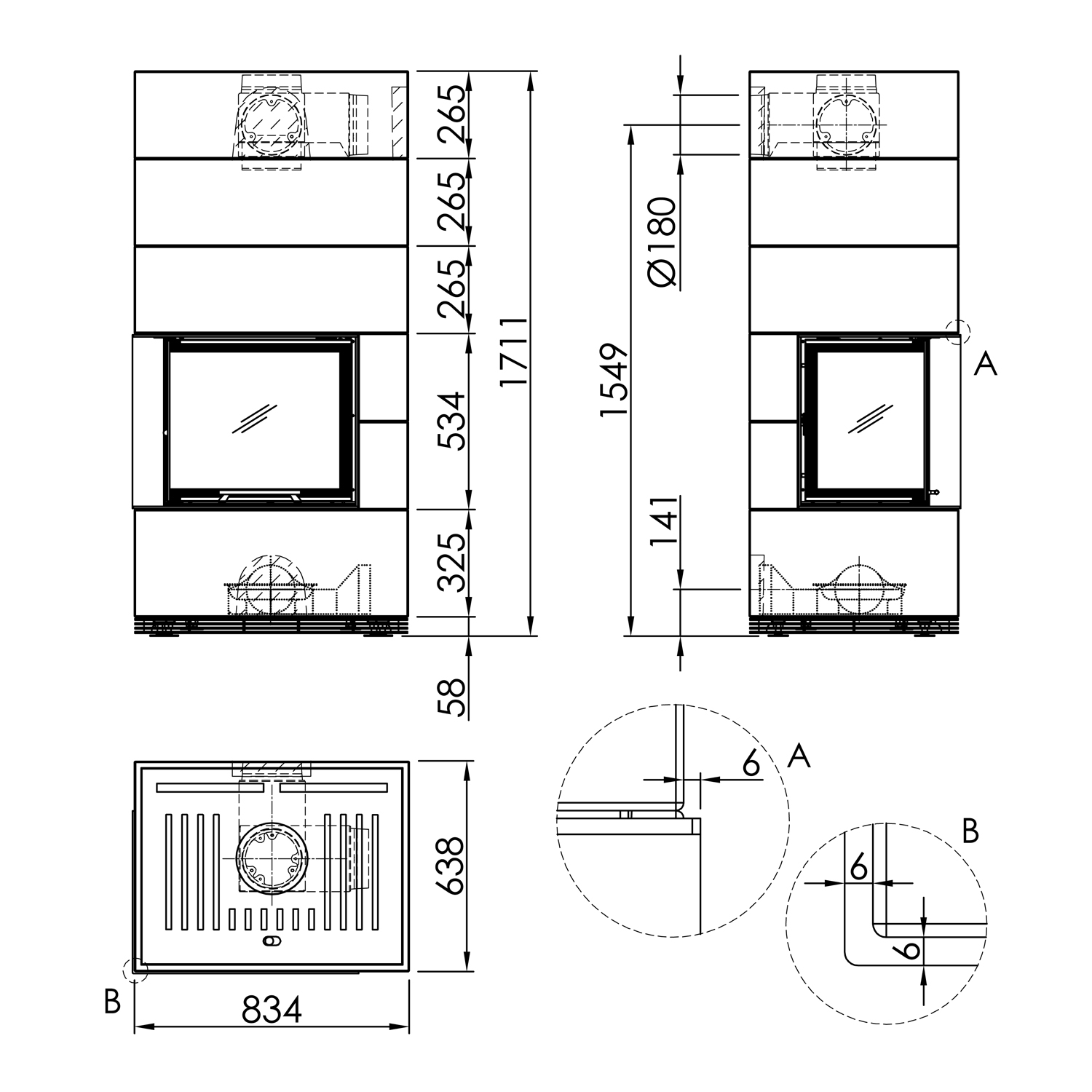 Spartherm wasserführender Kaminbausatz SIM 1/3 Varia 2L 55h-4S H2O Natur Spartherm wasserführender Kaminbausatz SIM 1/3 Varia 2L 55h-4S H2O Natur