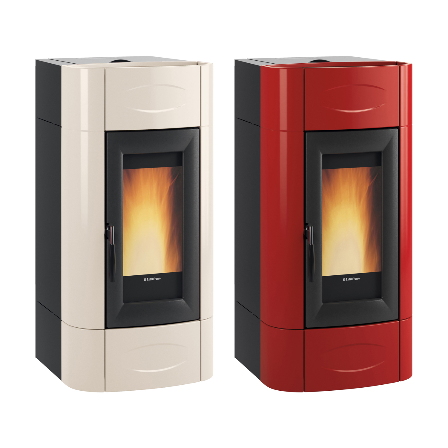 Extraflame Evolution Line Isidora Idro H20 wasserführender Pelletofen Elfenbein