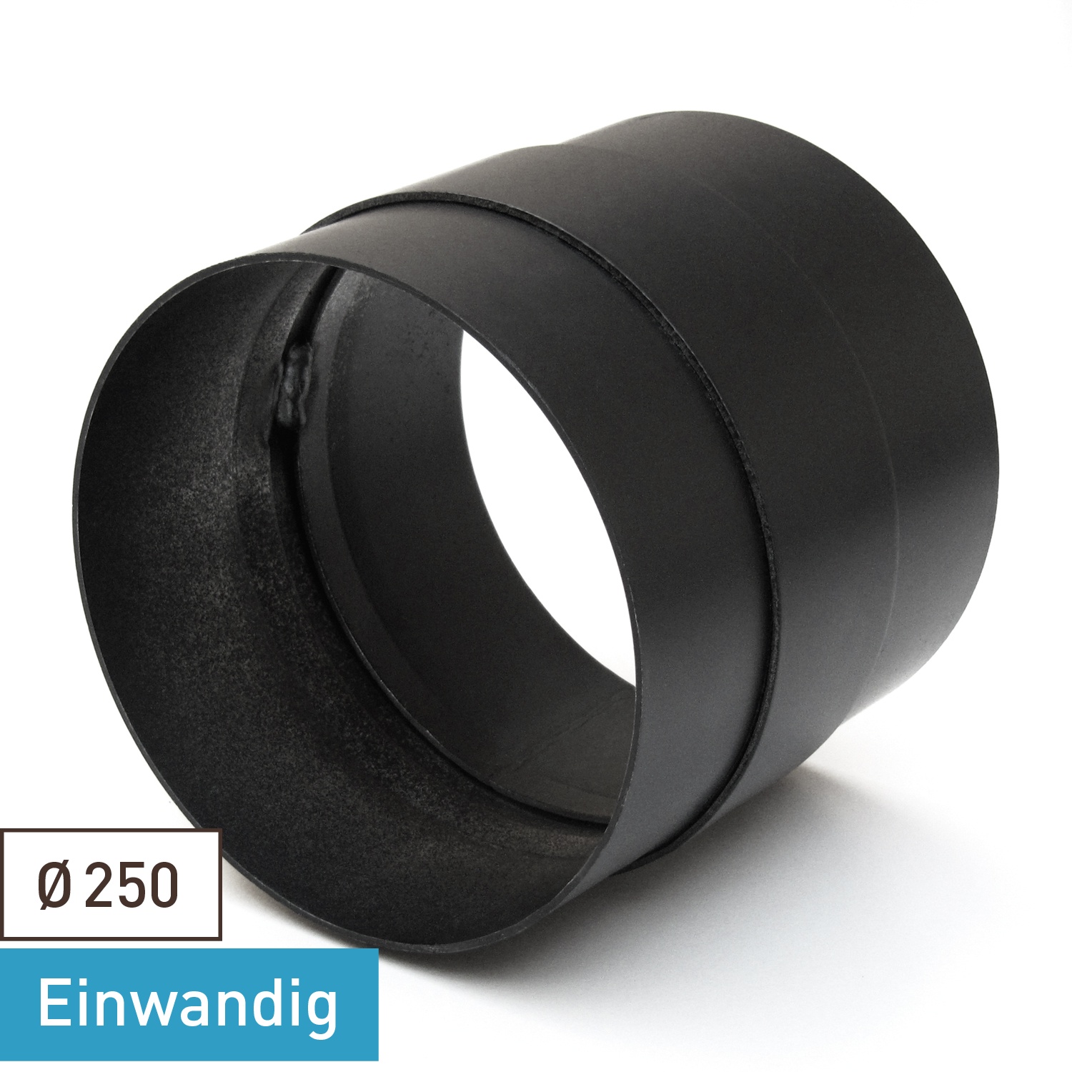 Raik Basic Rauchrohr / Ofenrohr 250mm - Adapter schwarz