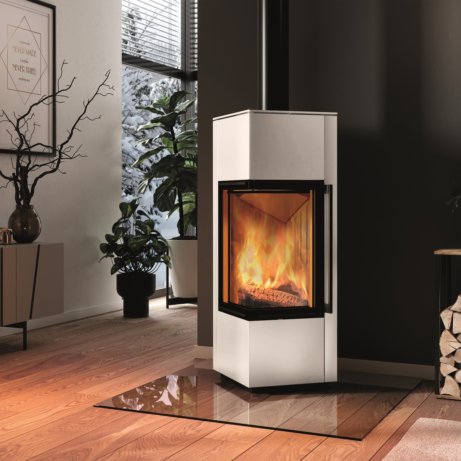 Spartherm Piko S RLU Kaminofen Weiß