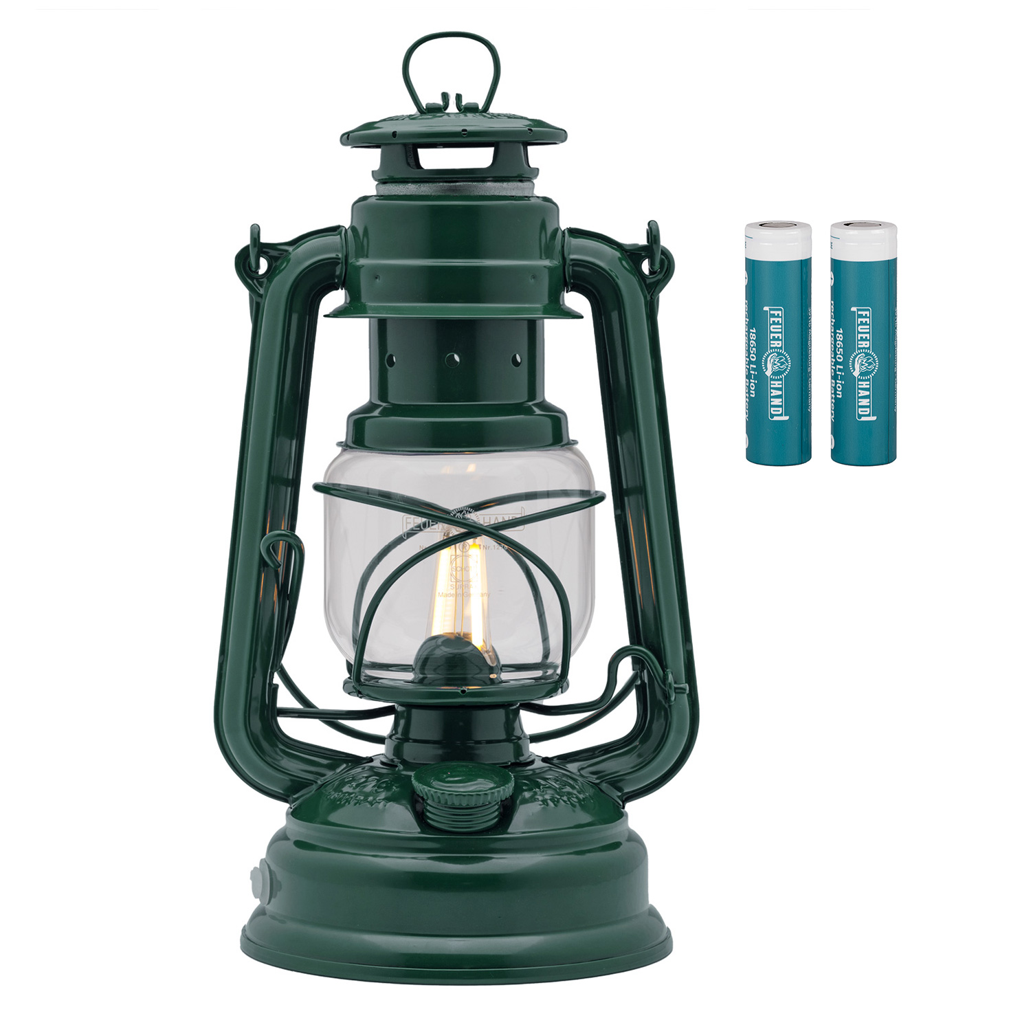 Feuerhand LED Laterne Baby Special 276 Moss Green + 2x Feuerhand Akku