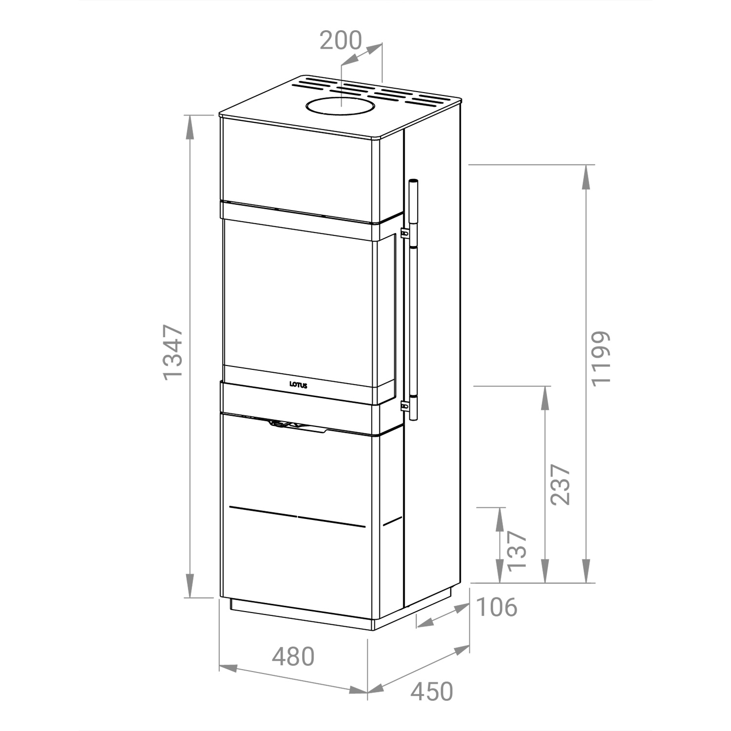 Lotus Allure Kaminofen Stahl Schwarz