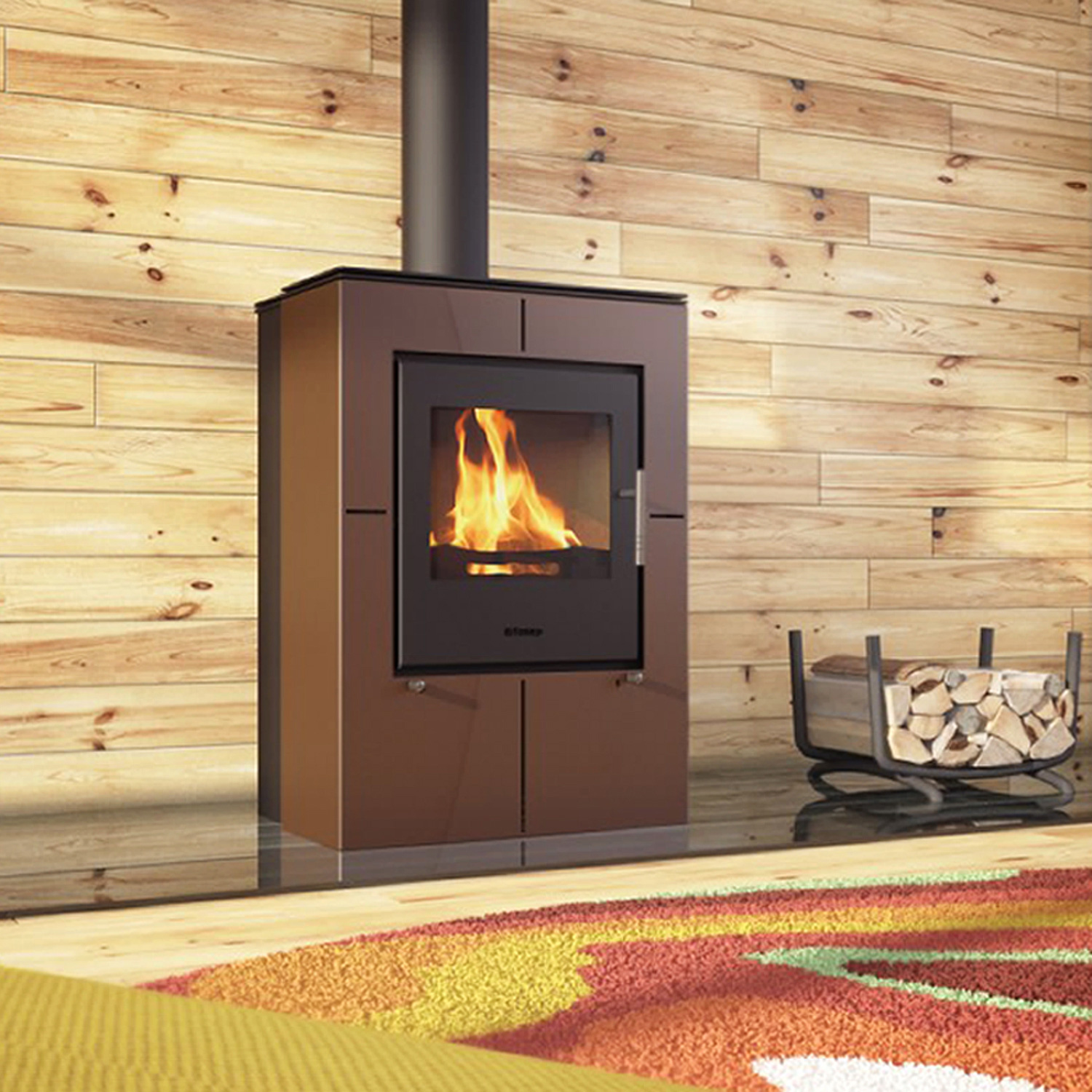 HS Flamingo EVENES Kaminofen Samet Brown