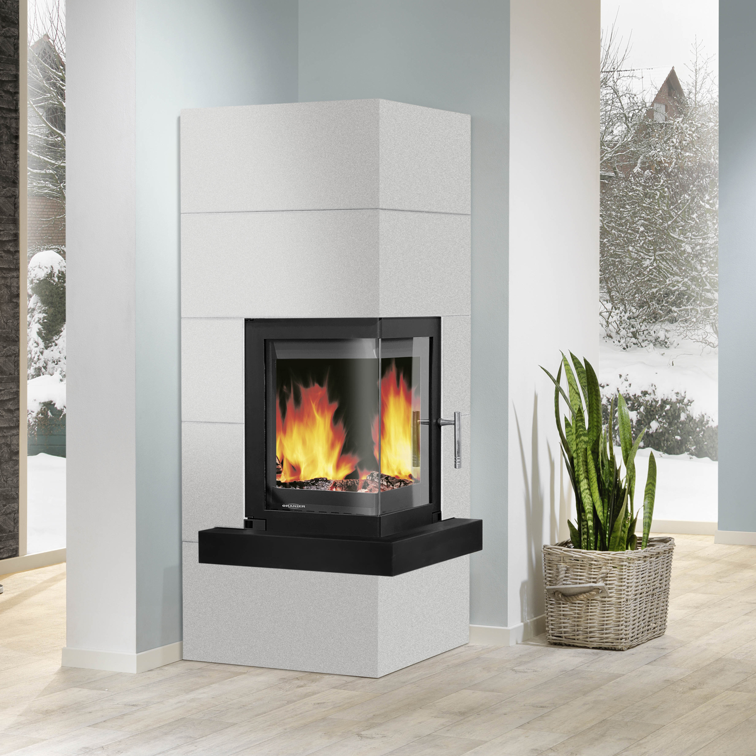 Oranier Club Kaminbausatz Stahl Schwarz mit Sims Beton Schiefer Oranier Club Kaminbausatz Stahl Schwarz mit Sims Beton Schiefer
