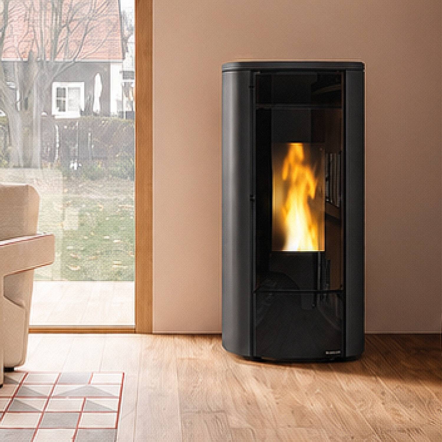 Extraflame Miriana Idro H16 wasserführender Pelletofen schwarz Evolution Line