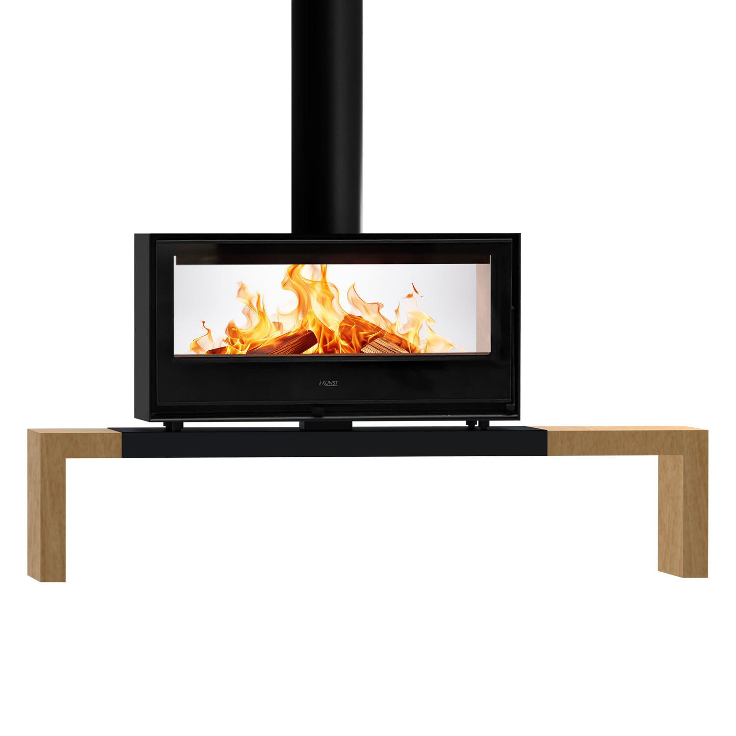 Kunst Stoves Vista Kaminofen mit Holzbank 115 cm