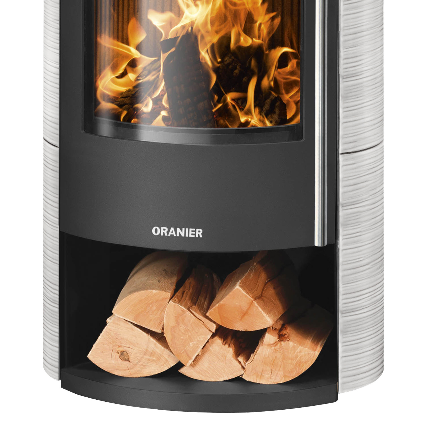 Oranier Polar Neo 6 Kaminofen Stahl Schwarz / Keramik Seidenweiß, DIBt