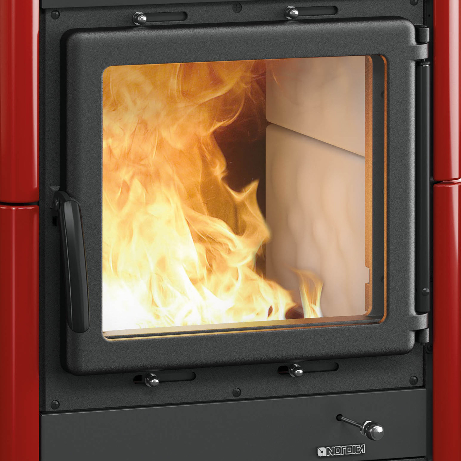 La Nordica Concita 16 Kaminofen Majolika Bordeaux
