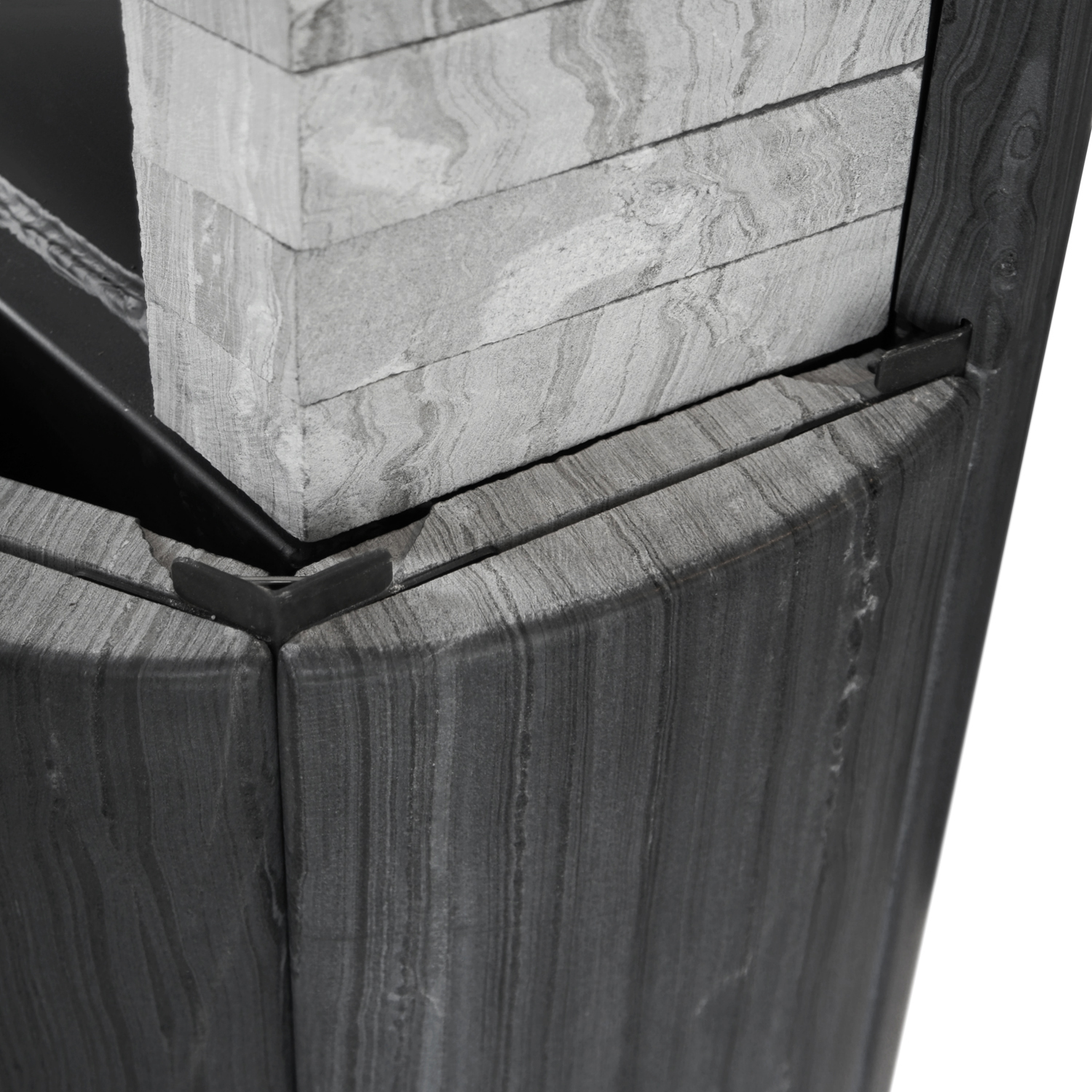 Lotus Maestro 152 Kaminofen Grau/ Indian Night, Rauchabgang hinten