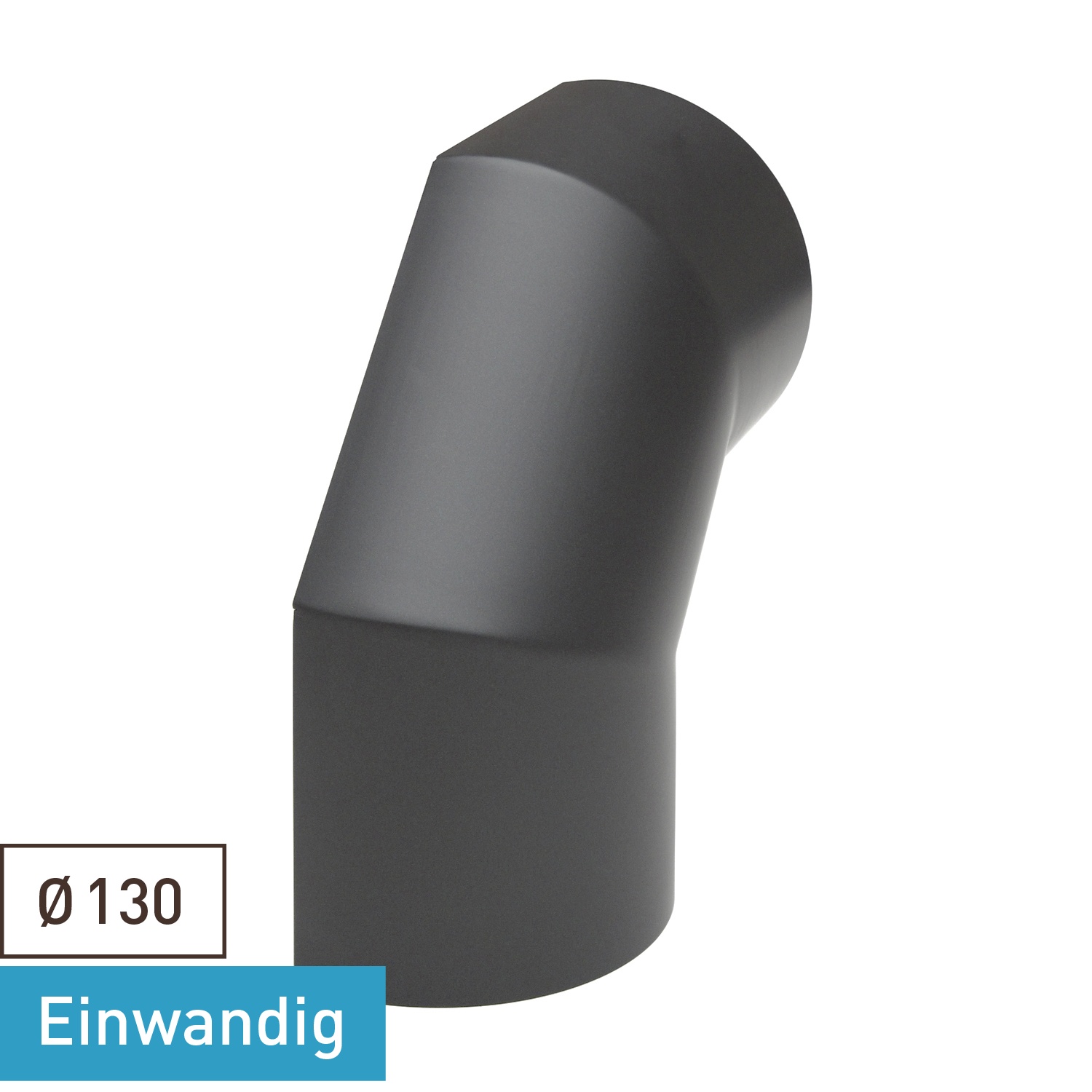 Raik Basic Rauchrohrbogen / Ofenrohr 130mm - Thermoschild seitlich 90° gussgrau