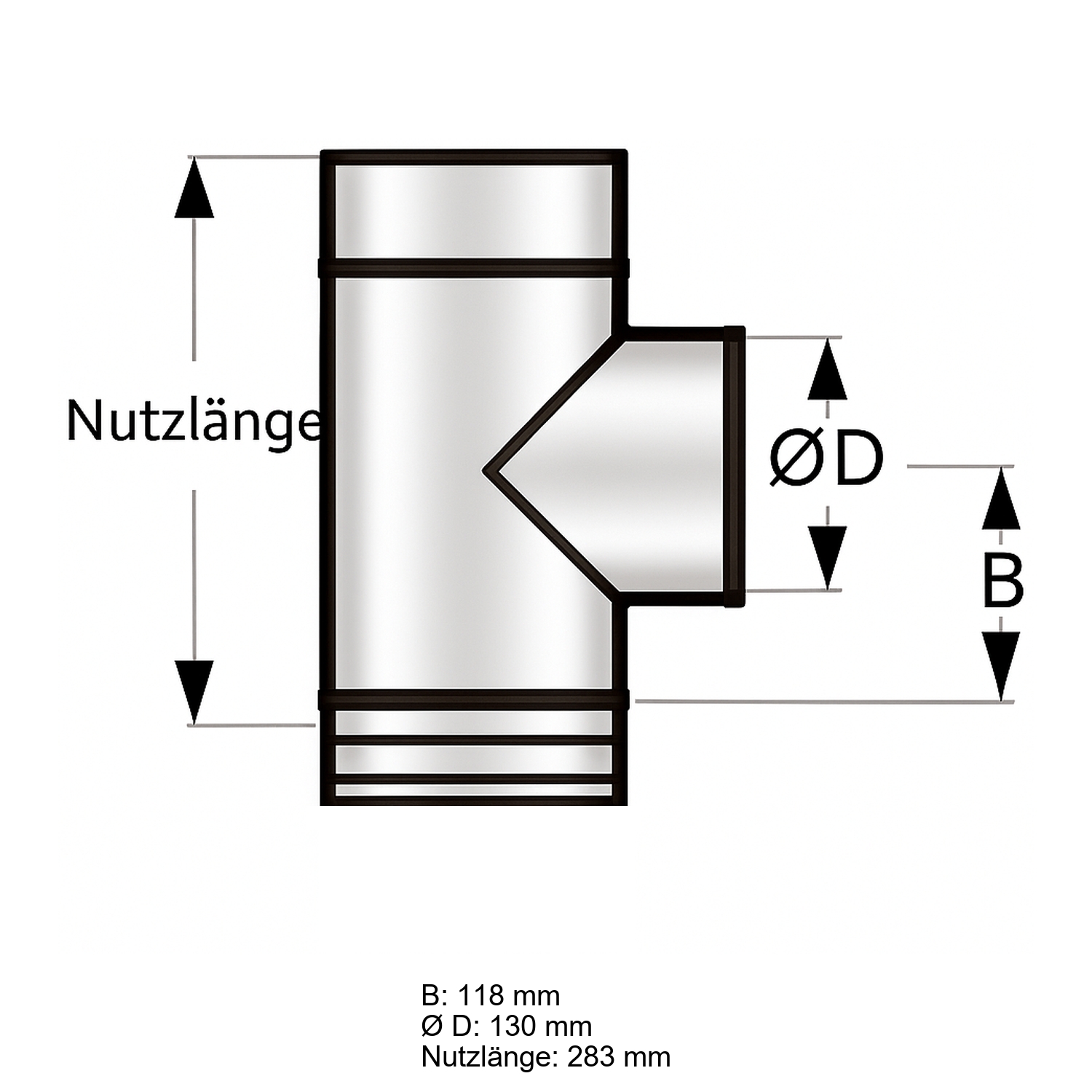 Schiedel PRIMA PLUS Putztüranschluss rund Ø130 mm einwandig matt