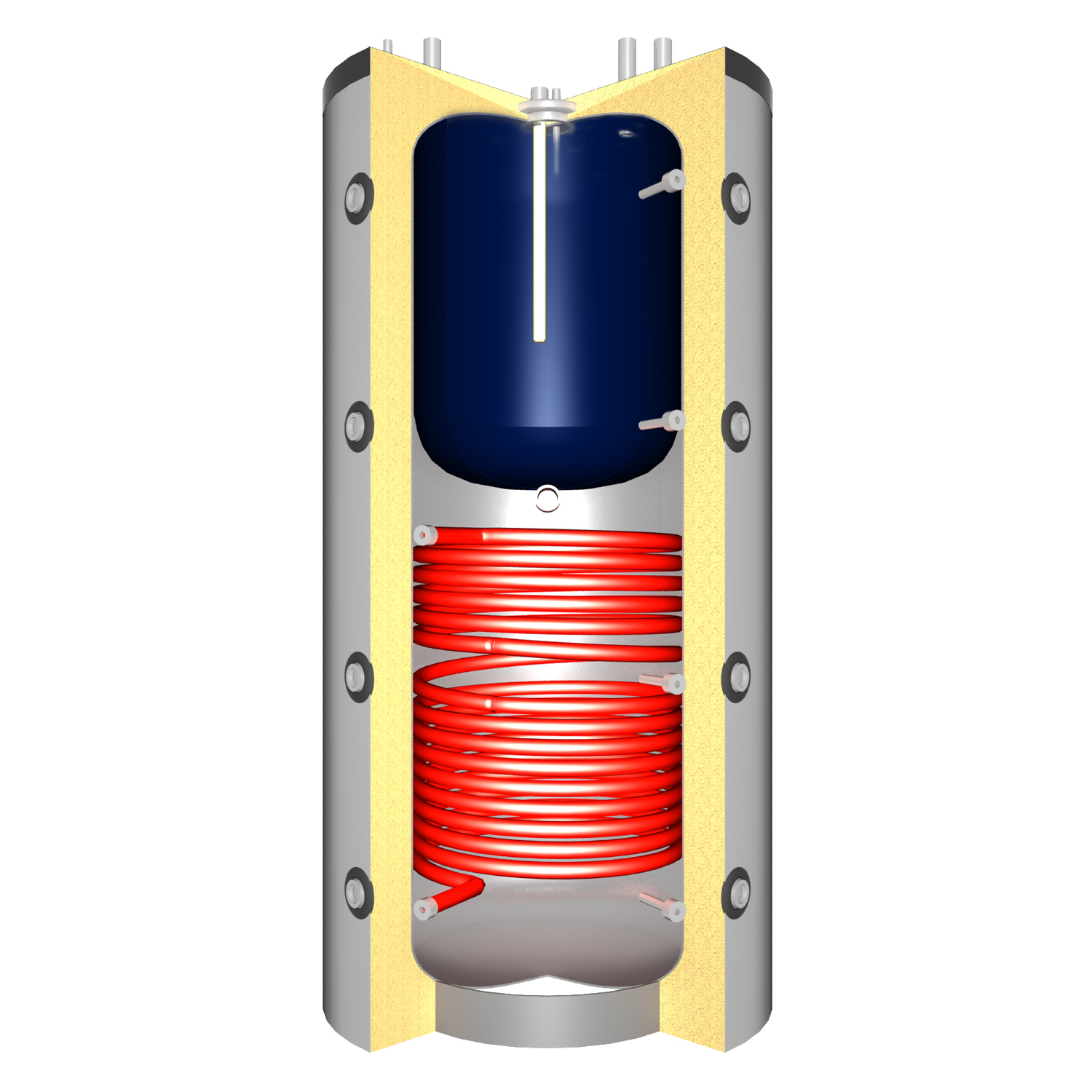 Aquaflam 25 Basic Wasserführender Kamineinsatz Komplett-Set Kombispeicher THKE 1000 + 1 SWT