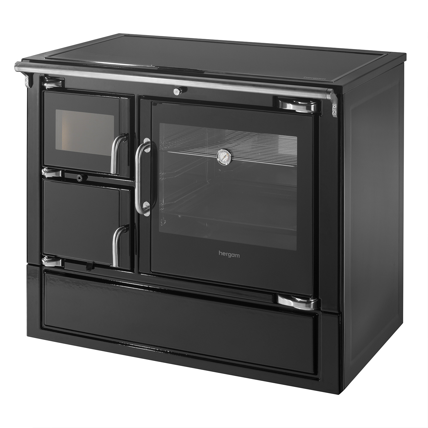 Hergom Eclecsys 100 SE Küchenofen Gusseisen schwarz, inkl. Herdabdeckung aus Glaskeramik Hergom Eclecsys 100 SE Küchenofen Gusseisen schwarz, inkl. Herdabdeckung aus Glaskeramik