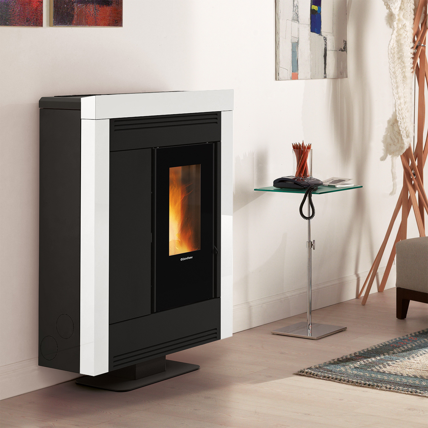 Extraflame Souvenir Plus Steel 5.0 Pelletofen Weiß