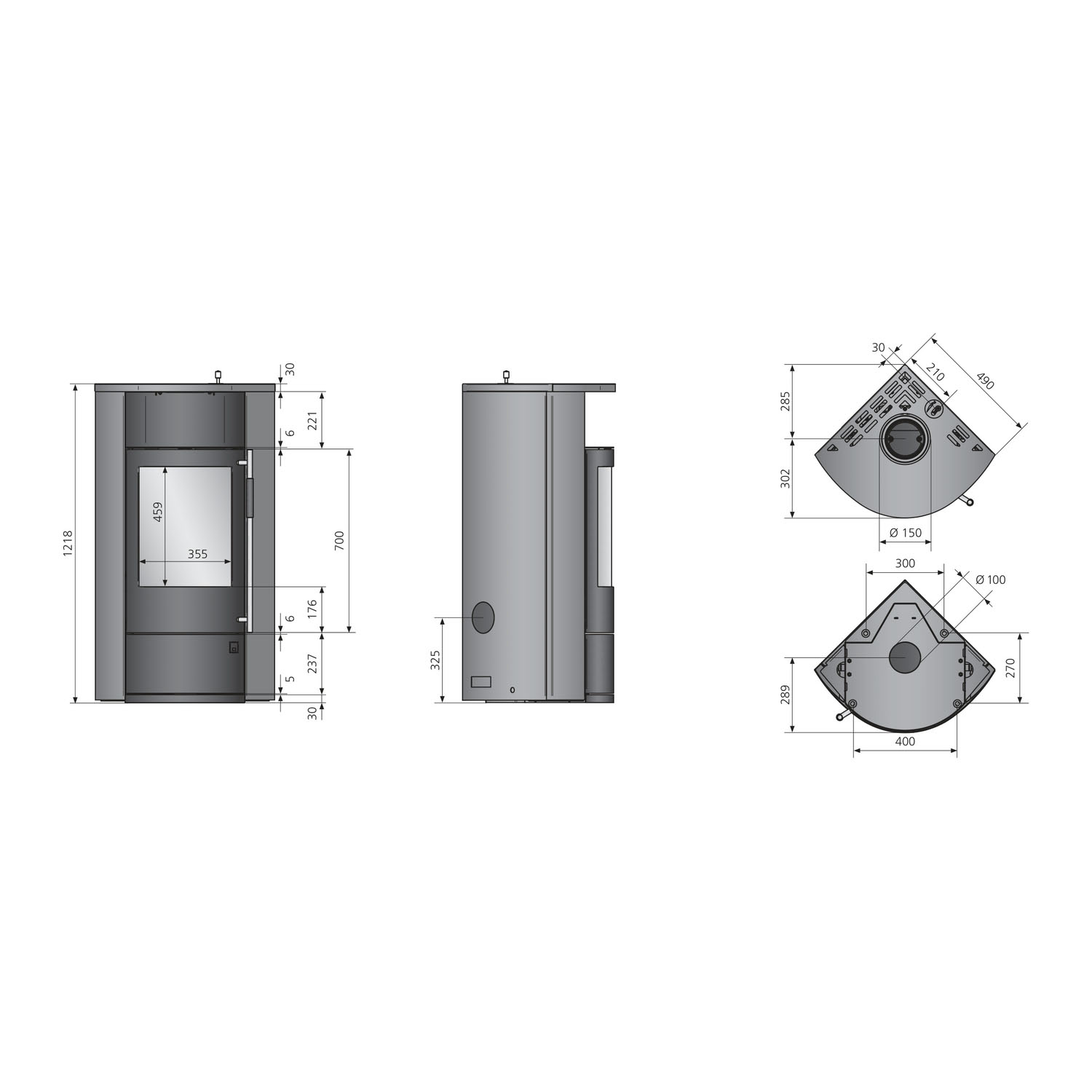 Oranier Polar Neo Eck Kaminofen Stahl Schwarz