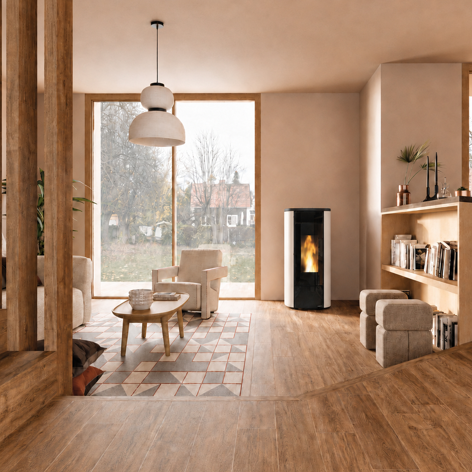 Extraflame Miriana Idro H20 wasserführender Pelletofen elfenbein Evolution Line