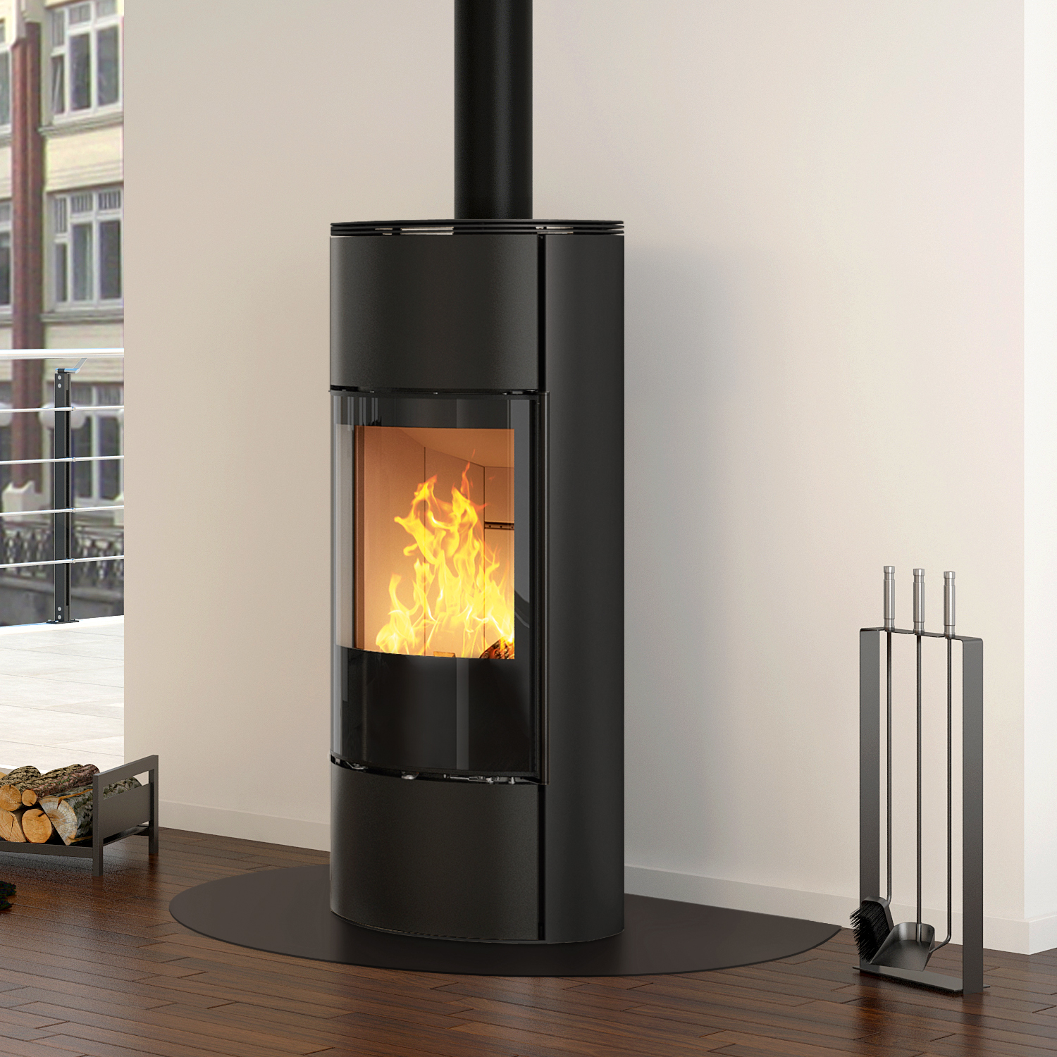 Spartherm Senso M H2O RLA Kaminofen Nero