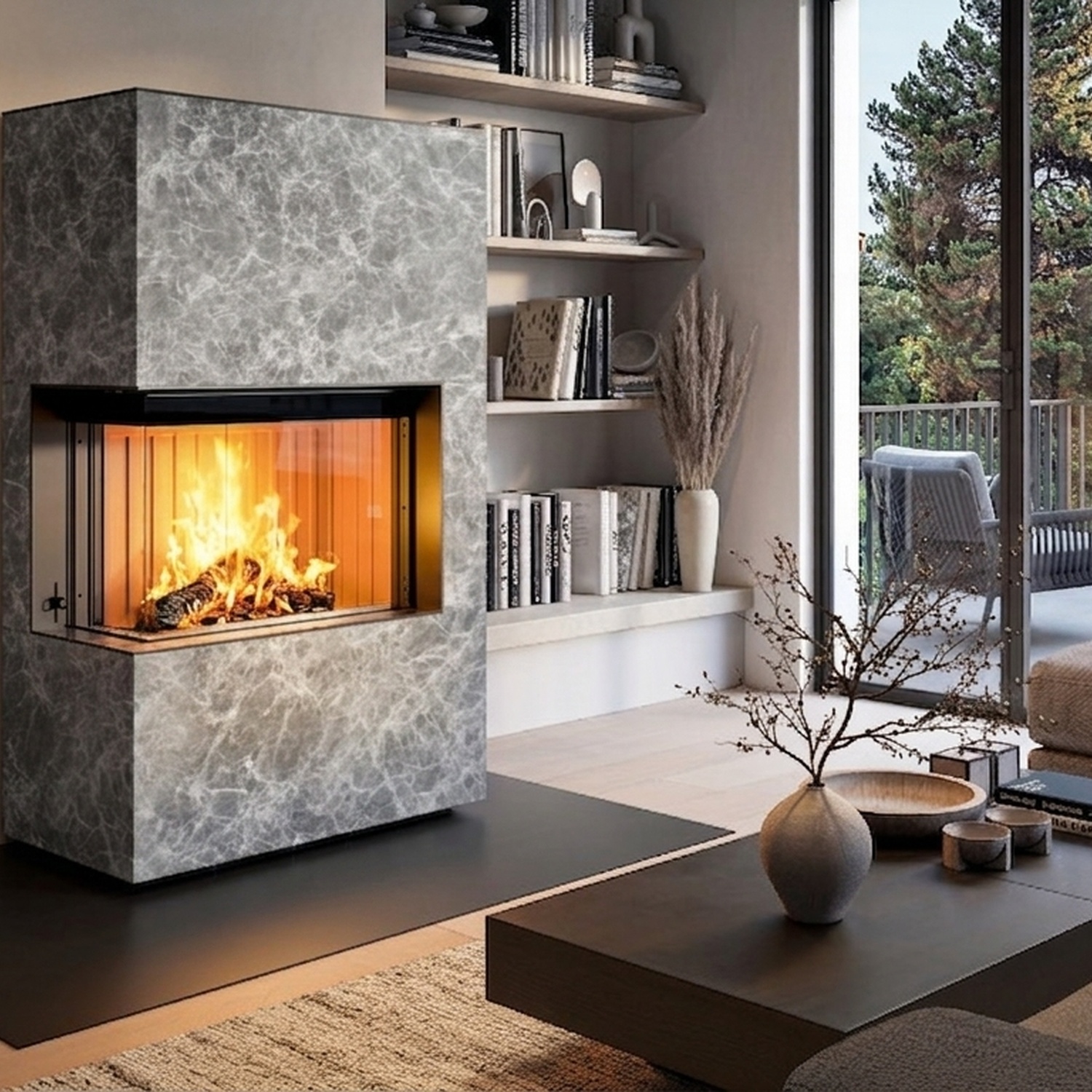 Spartherm Citrin 2L Kaminbausatz RLU Speckstein