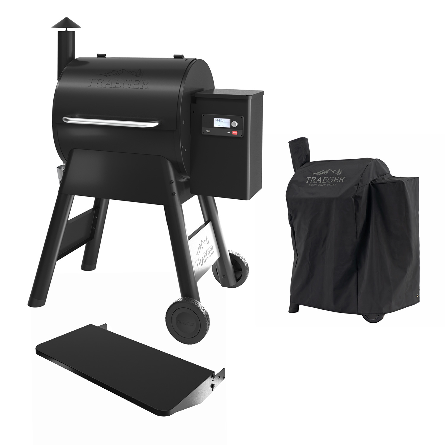 Traeger PRO D2 575 inkl. Abdeckhaube & Klappbare Frontablage Traeger PRO D2 575 inkl. Abdeckhaube & Klappbare Frontablage