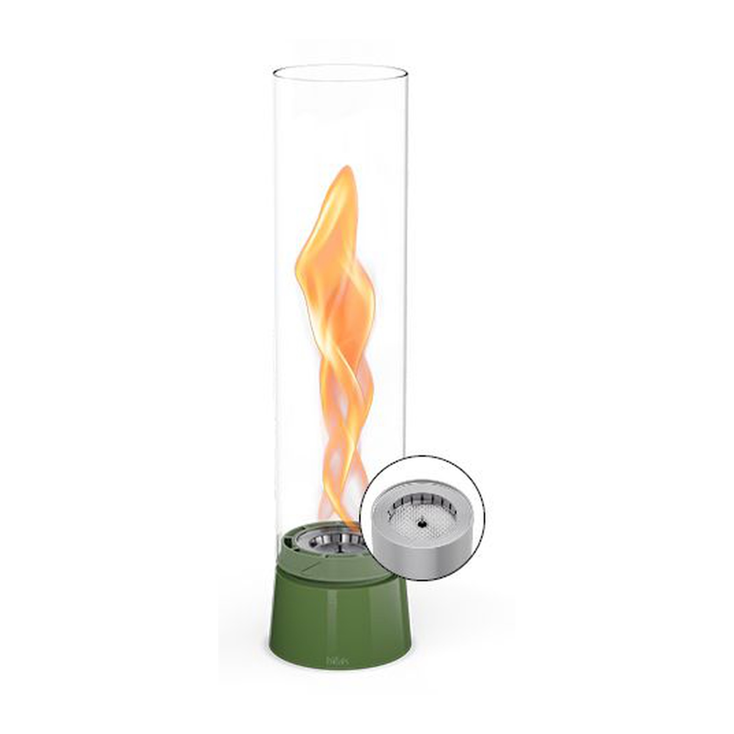 höfats SPIN air 900 Tischfeuer Emaille grün + 1 Liter Bioethanol gratis